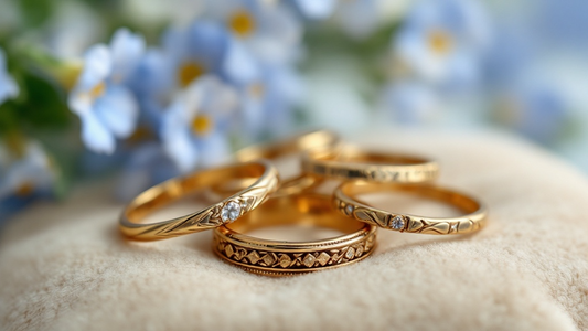vintage rings for women with subtle flowers in background