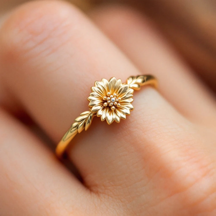 375 gold flower ring