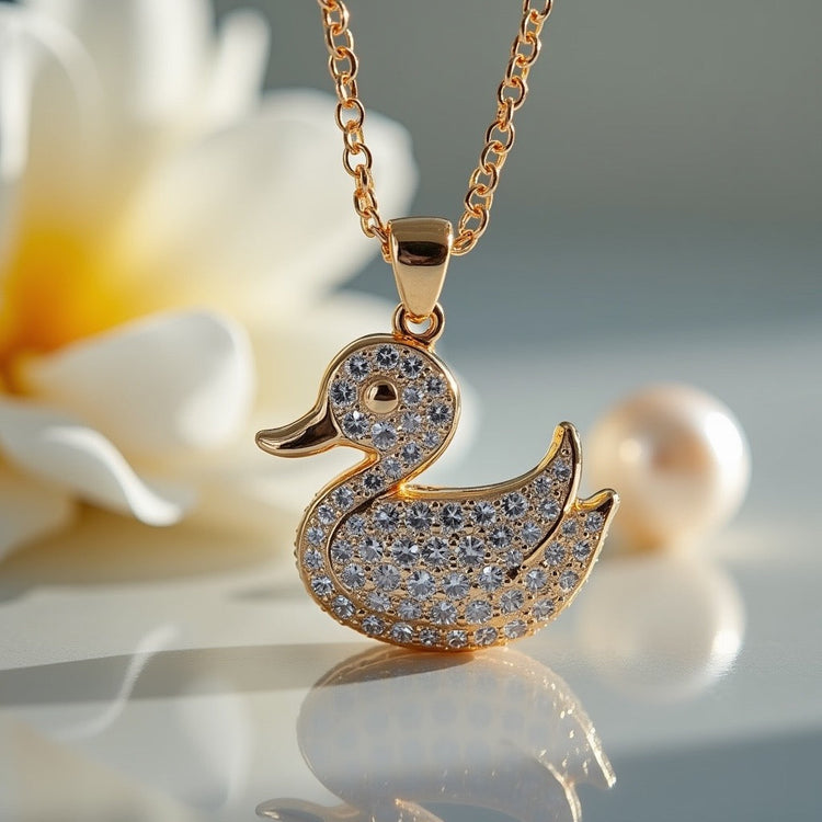 diamond duck necklace