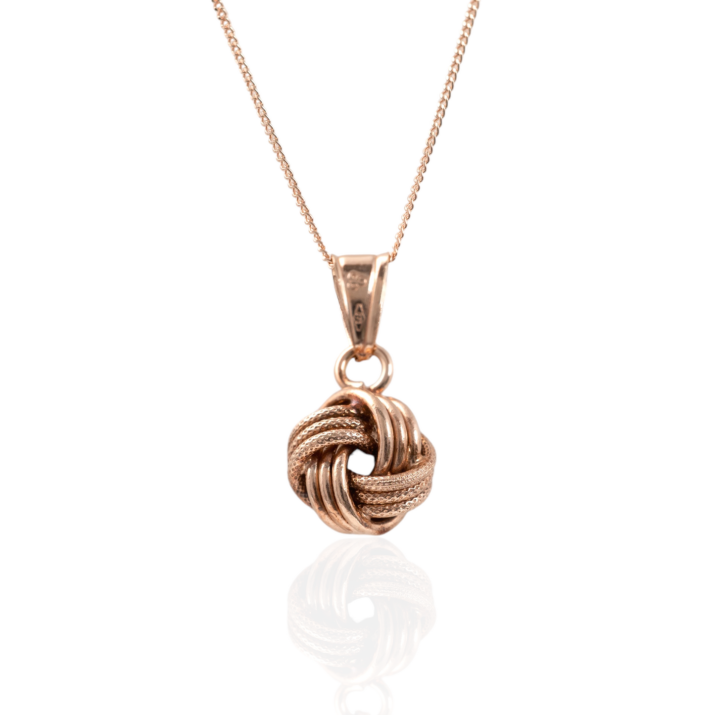 9ct Rose Gold Pendant Necklace with Delicate Curb Chain