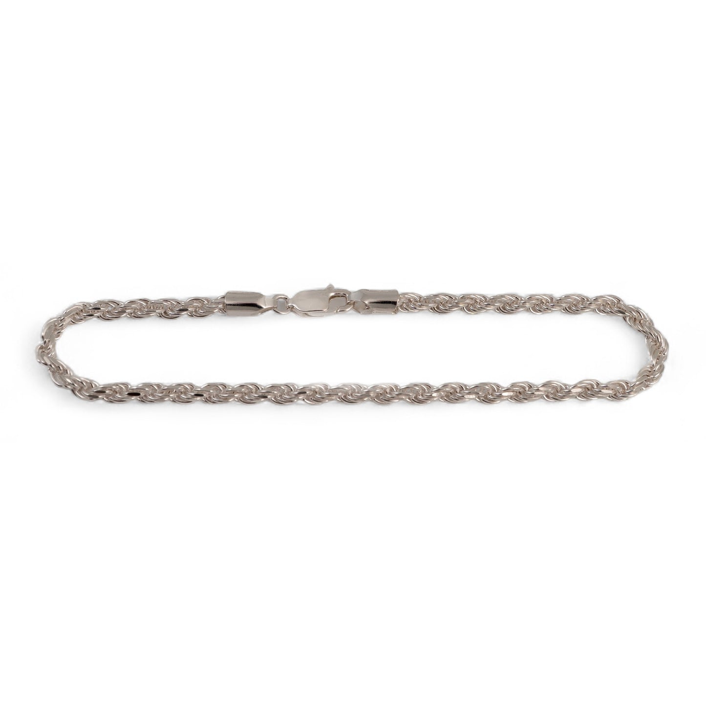 3mm silver rope bracelet 7.5 inch length