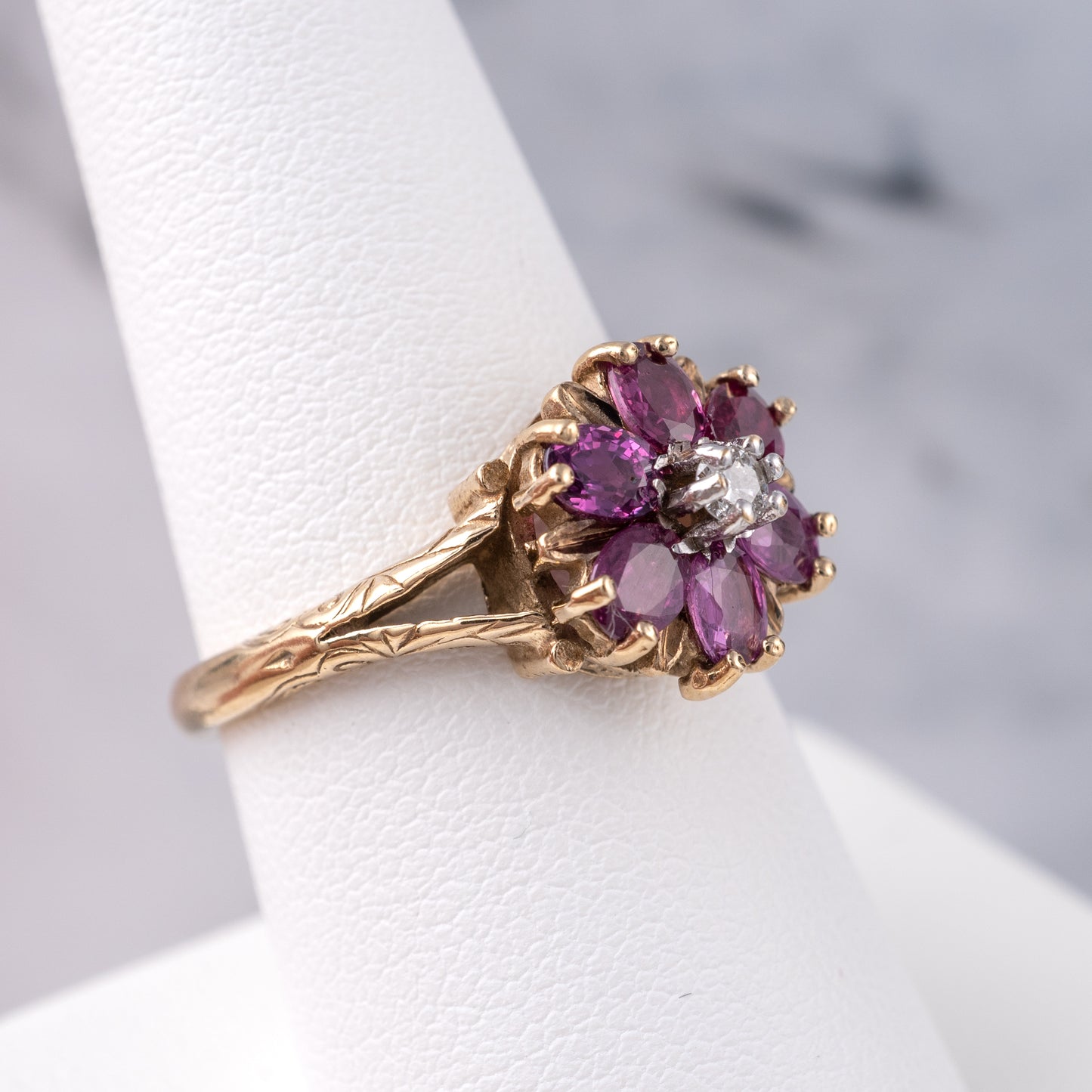 vintage grape garnet ring