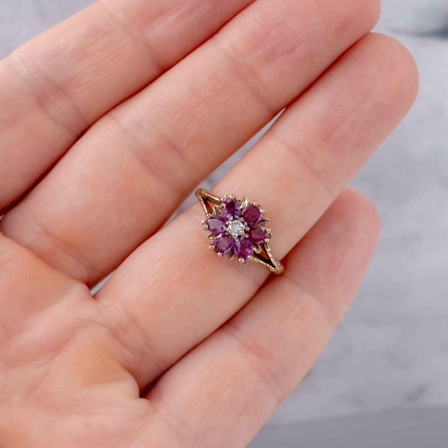 rhodolite garnet ring
