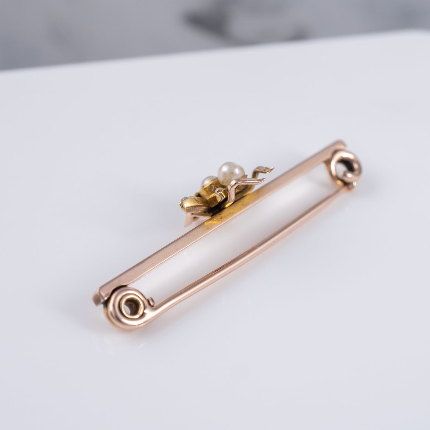 Antique 18ct Gold Pearl Insect Brooch Pin - Hunters Fine Jewellery