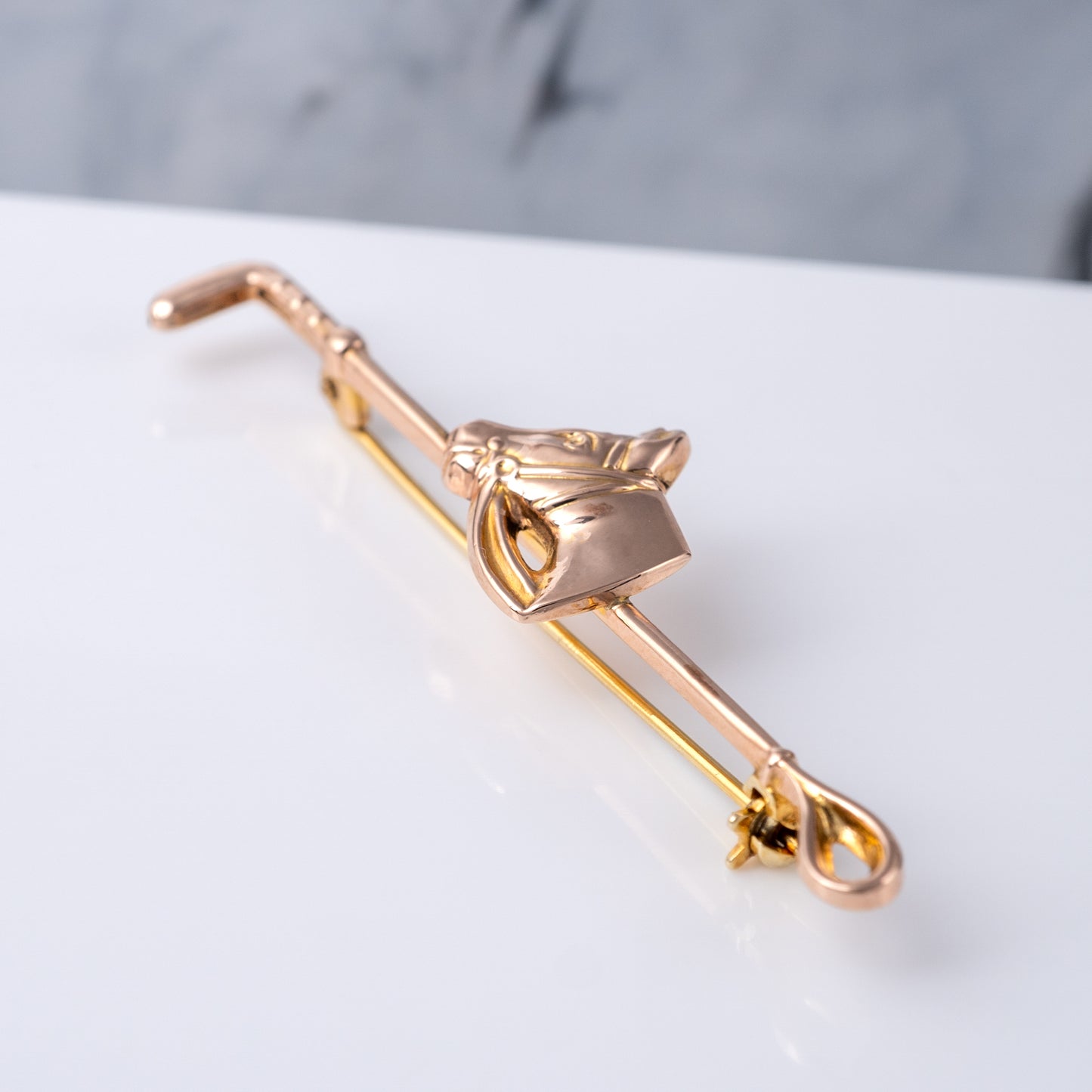 gold equestrian stock pin