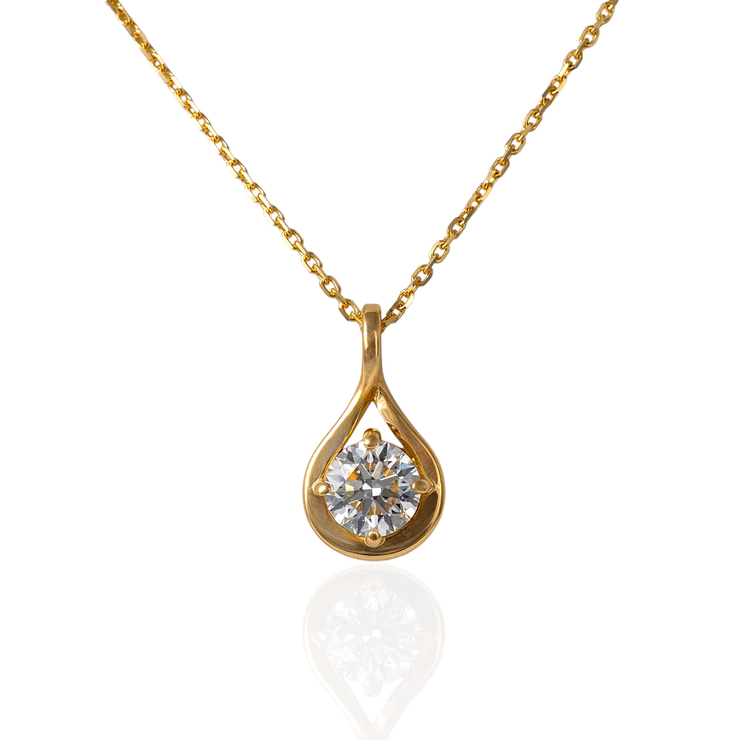 Front lab grown diamond infinity necklace in 9ct yellow gold