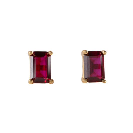 ruby earrings crafted in gold-plated silver