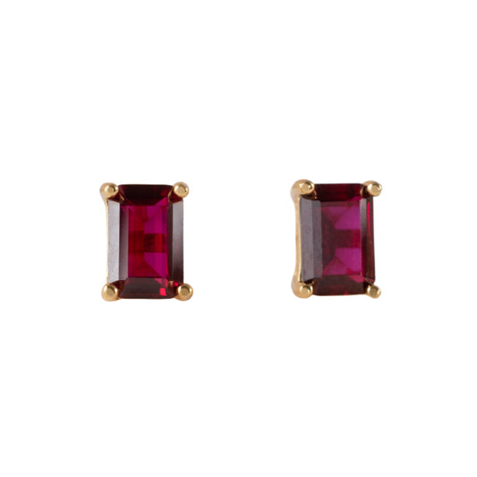 ruby stud earrings gold-plated hunters fine jewellery shop