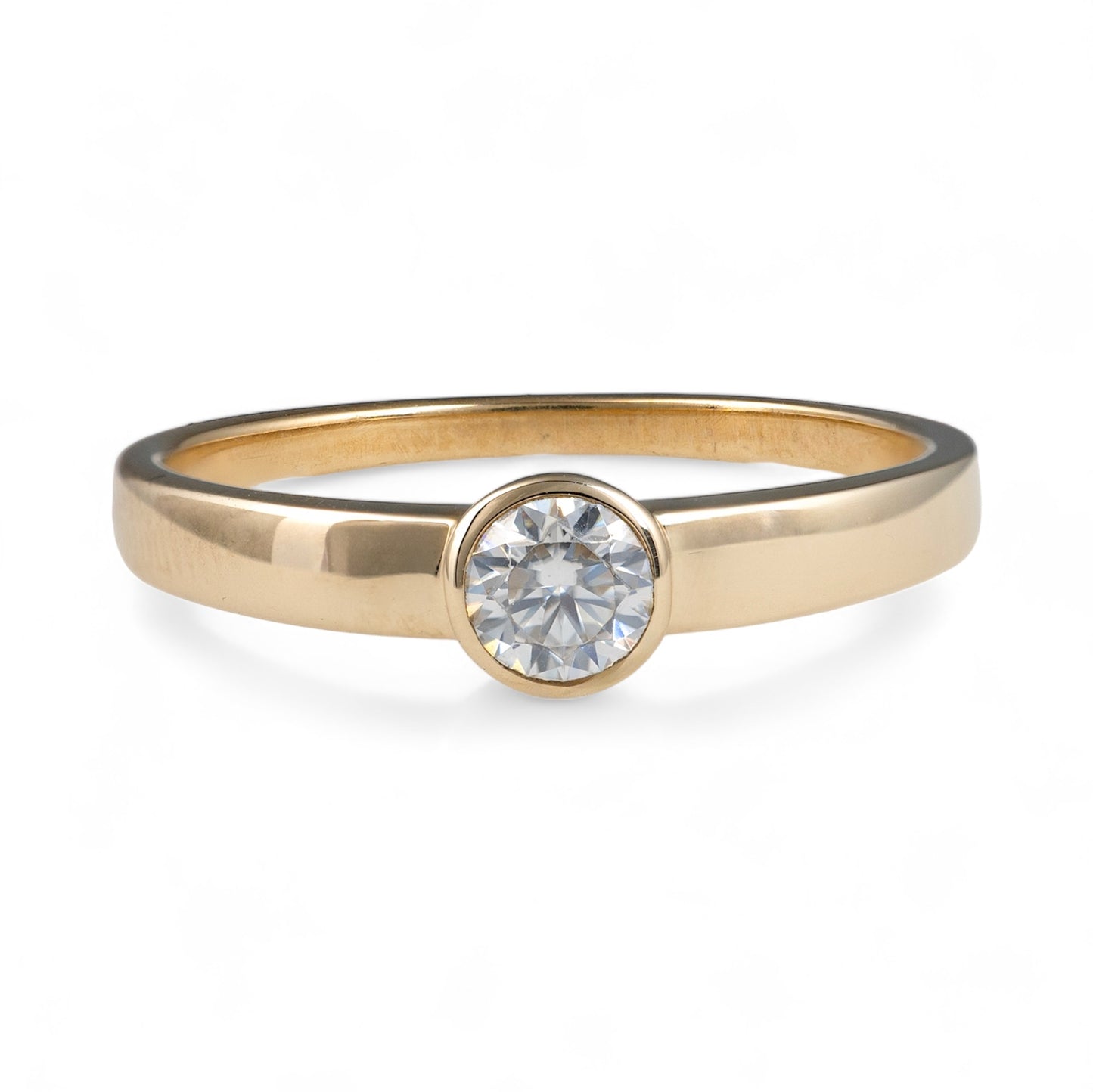 Lab diamond ring bezel setting 375 gold hallmarked