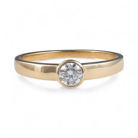 Lab diamond ring bezel setting 375 gold hallmarked