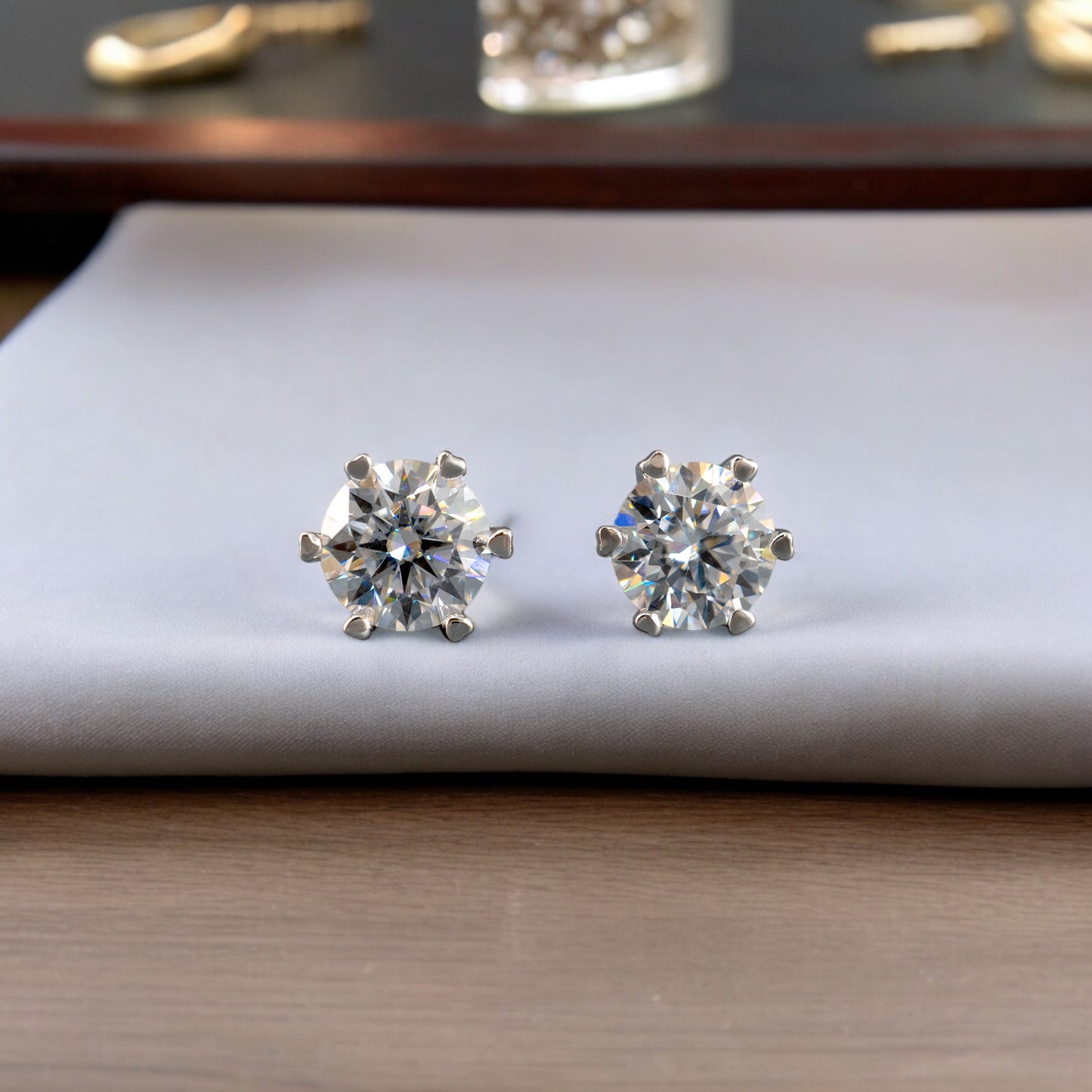 Moissanite Stud Earrings 2ct – Sparkling 925 Silver Design