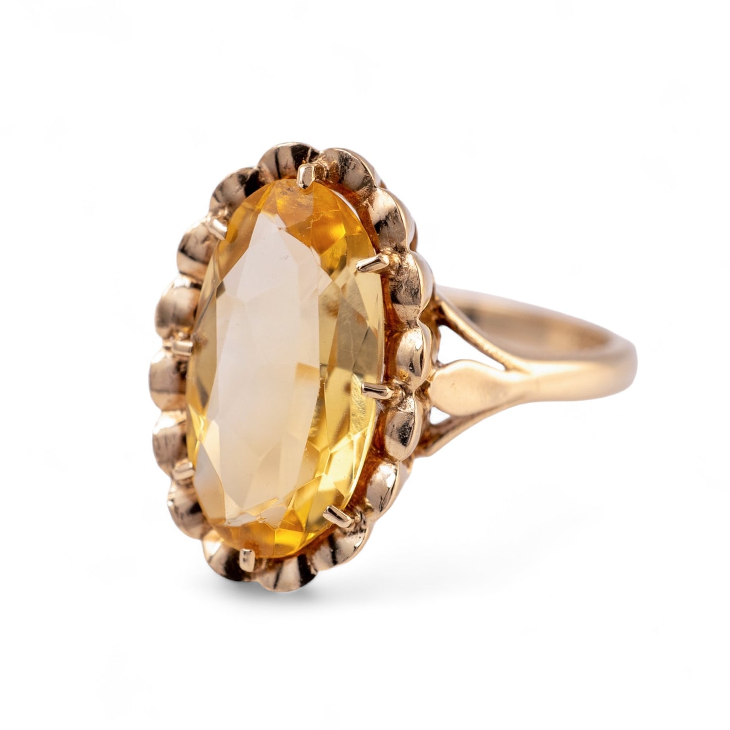 Citrine ring oval solitaire gold hunters fine jewellery