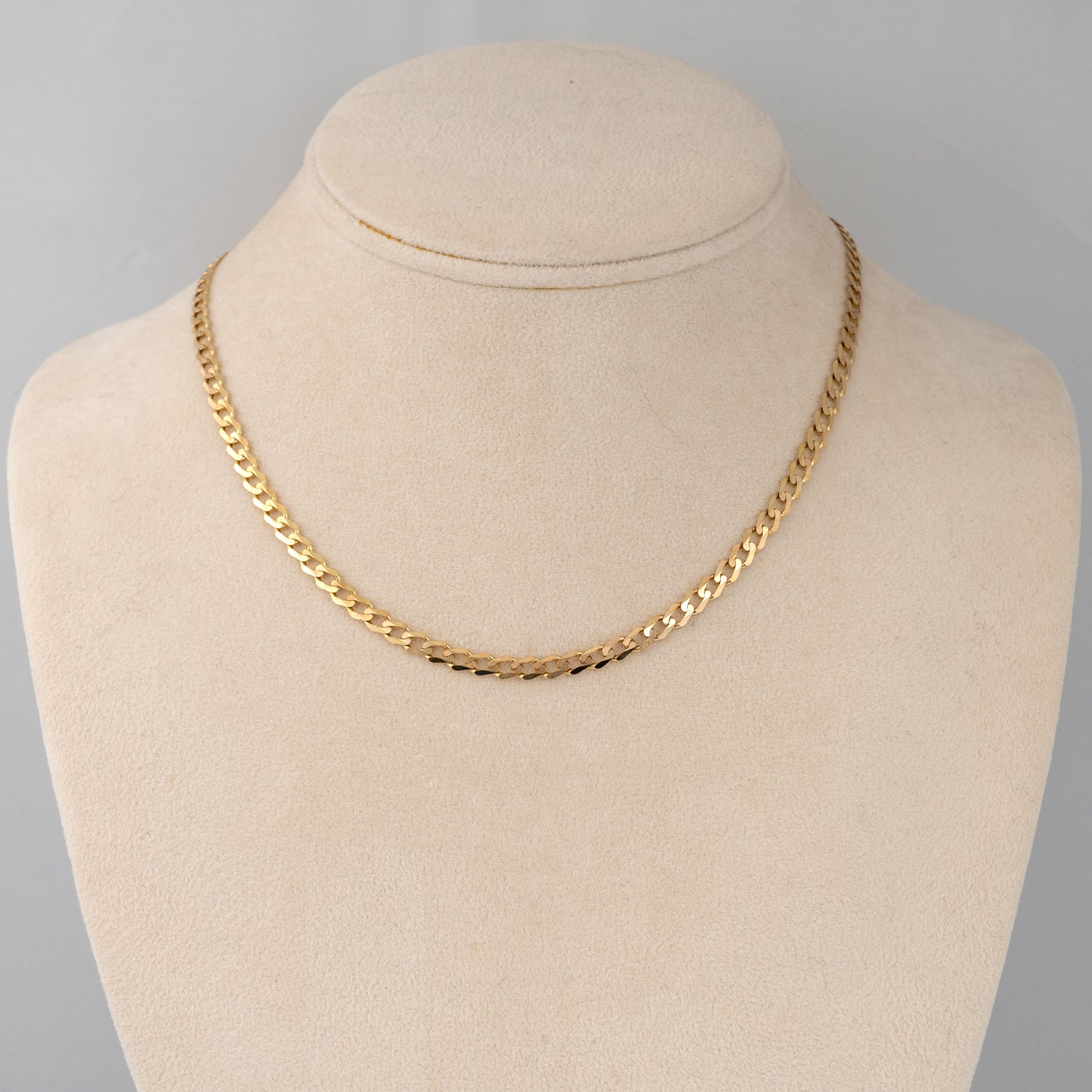 womens flat link curb chain necklace 9ct yellow gold