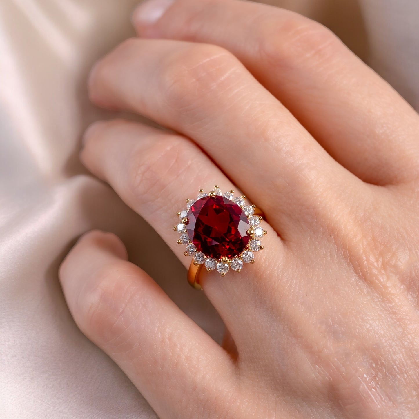 Adjustable ruby ring worn on hand – Hunters Fine Jewellery