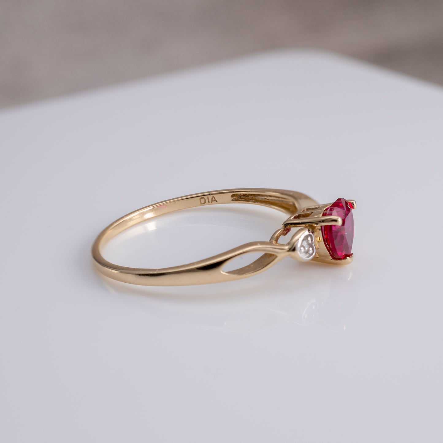 stackable ruby ring yellow gold