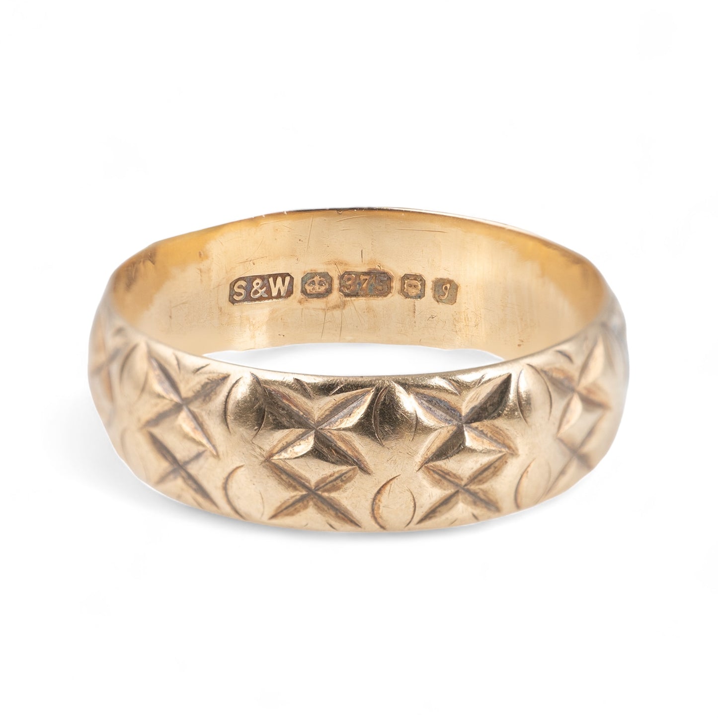 womens thick gold band ring london hallmarks