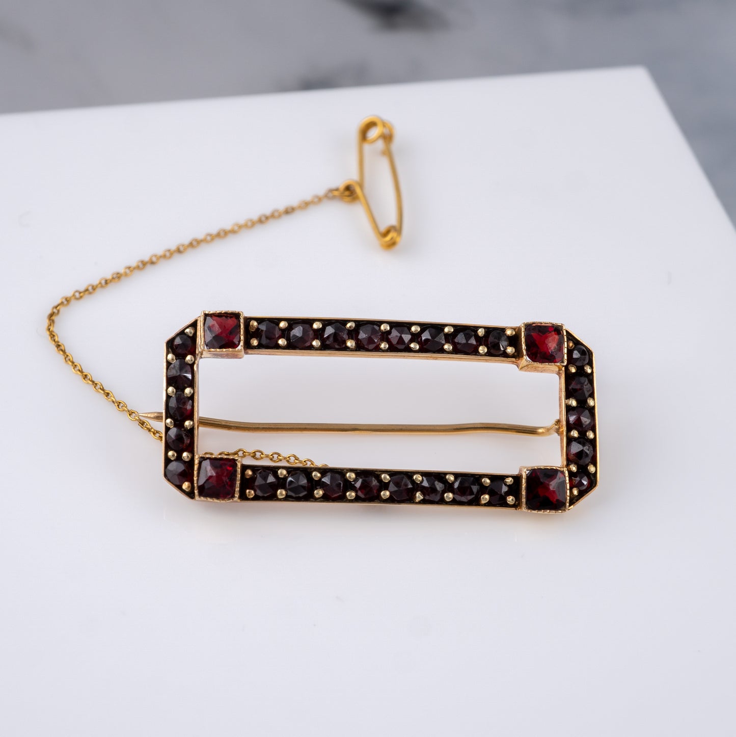 art deco bohemian garnet brooch