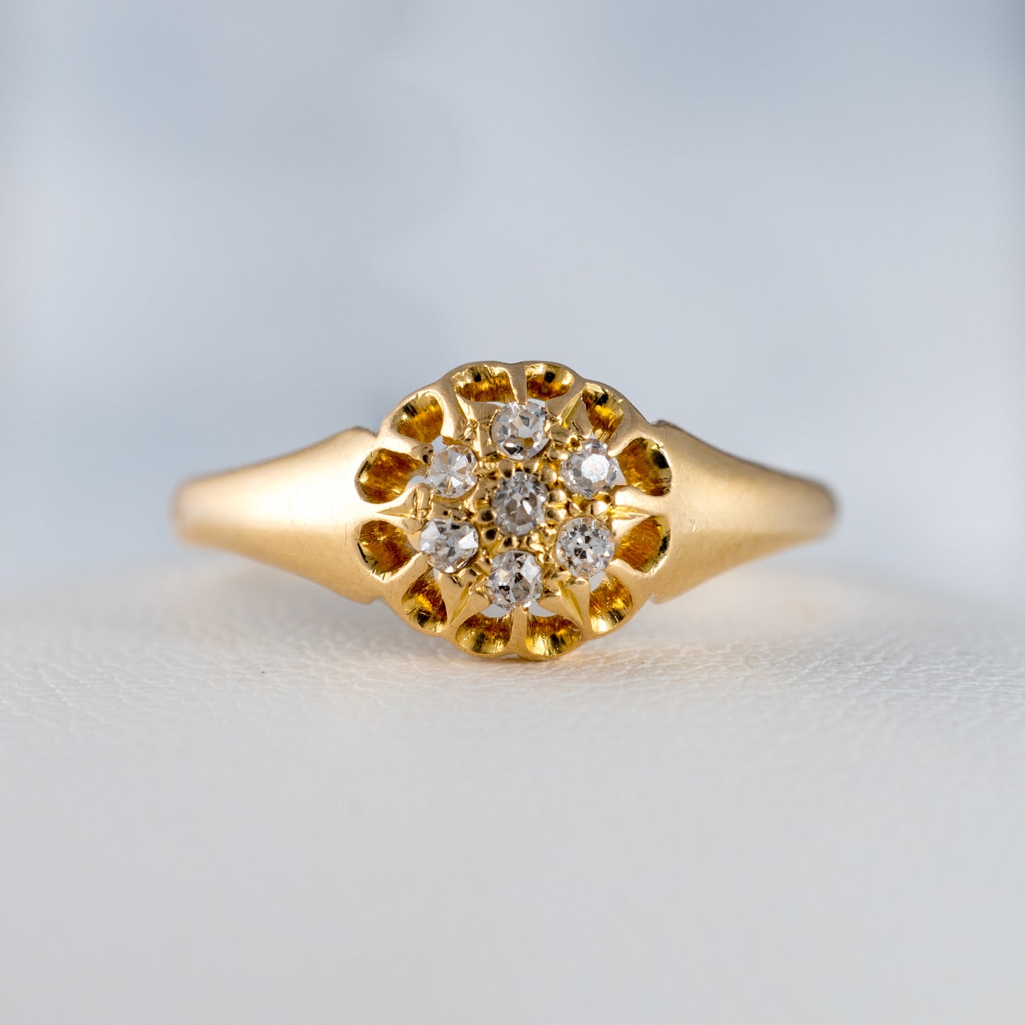 diamond cluster ring showing the front