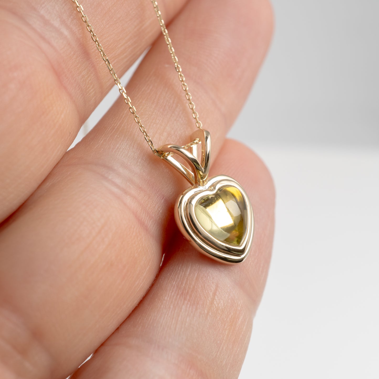 november birthstone lemon quartz heart necklace