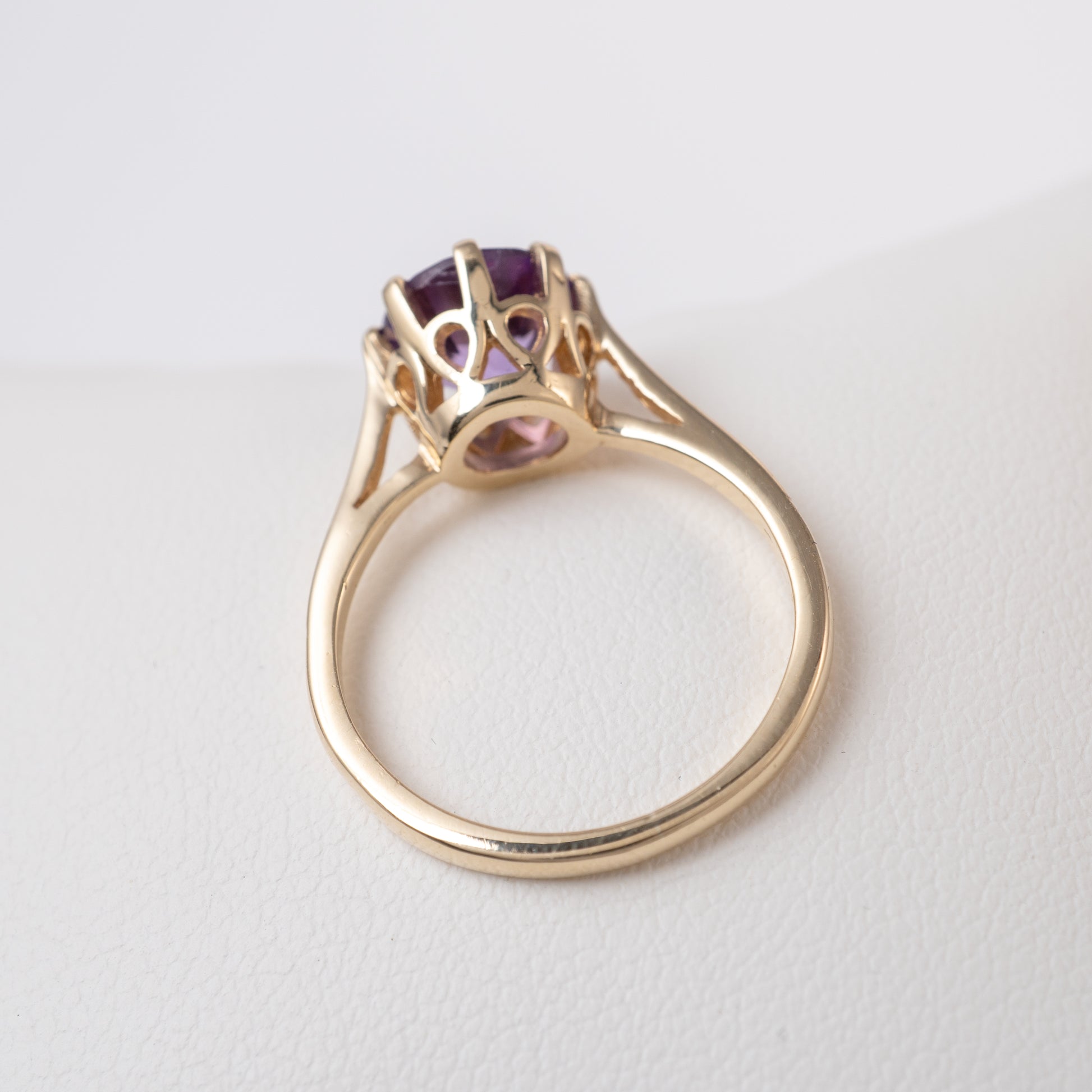 top view cathedral ring shank