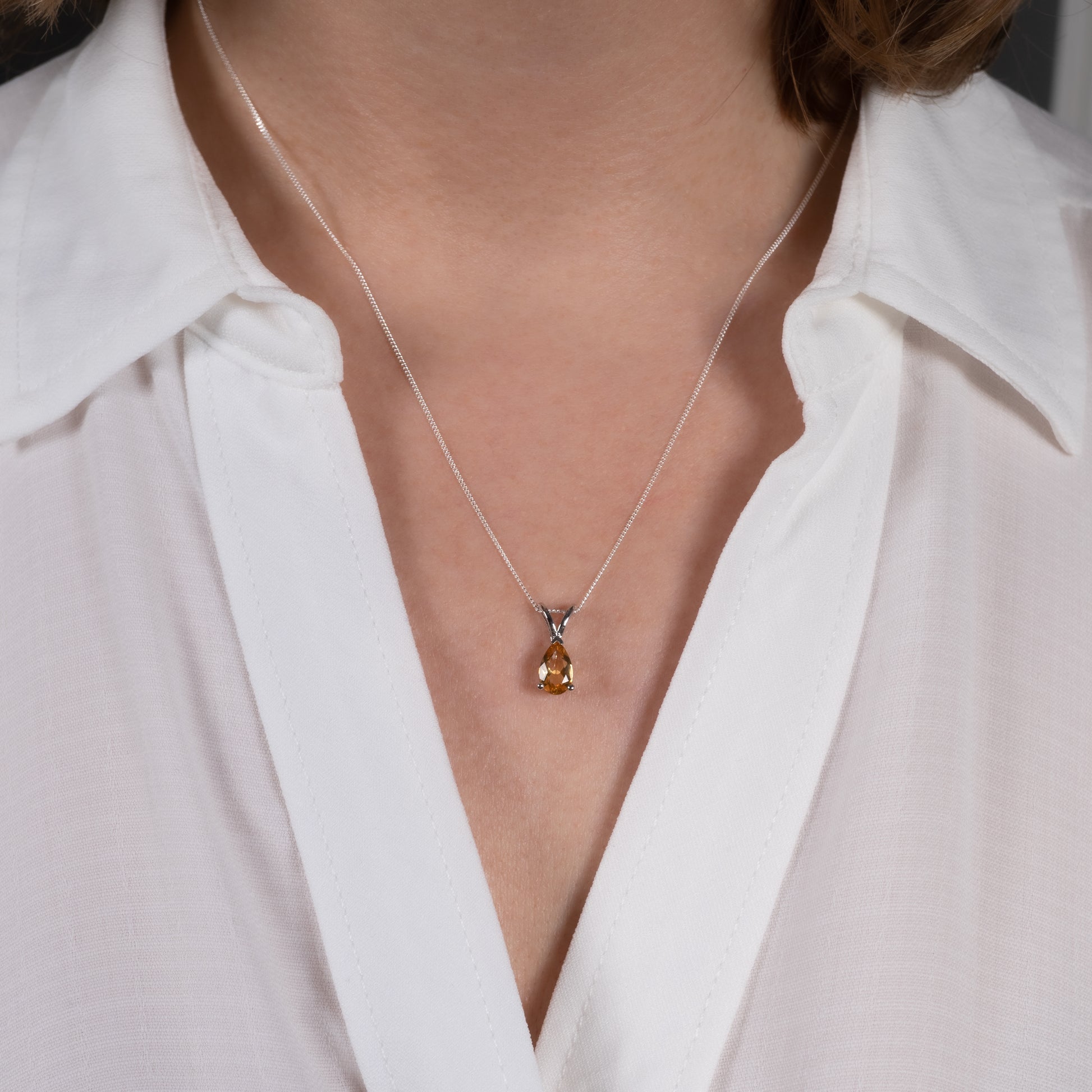 natural citrine crystal necklace split v bale woman hunters fine jewellery