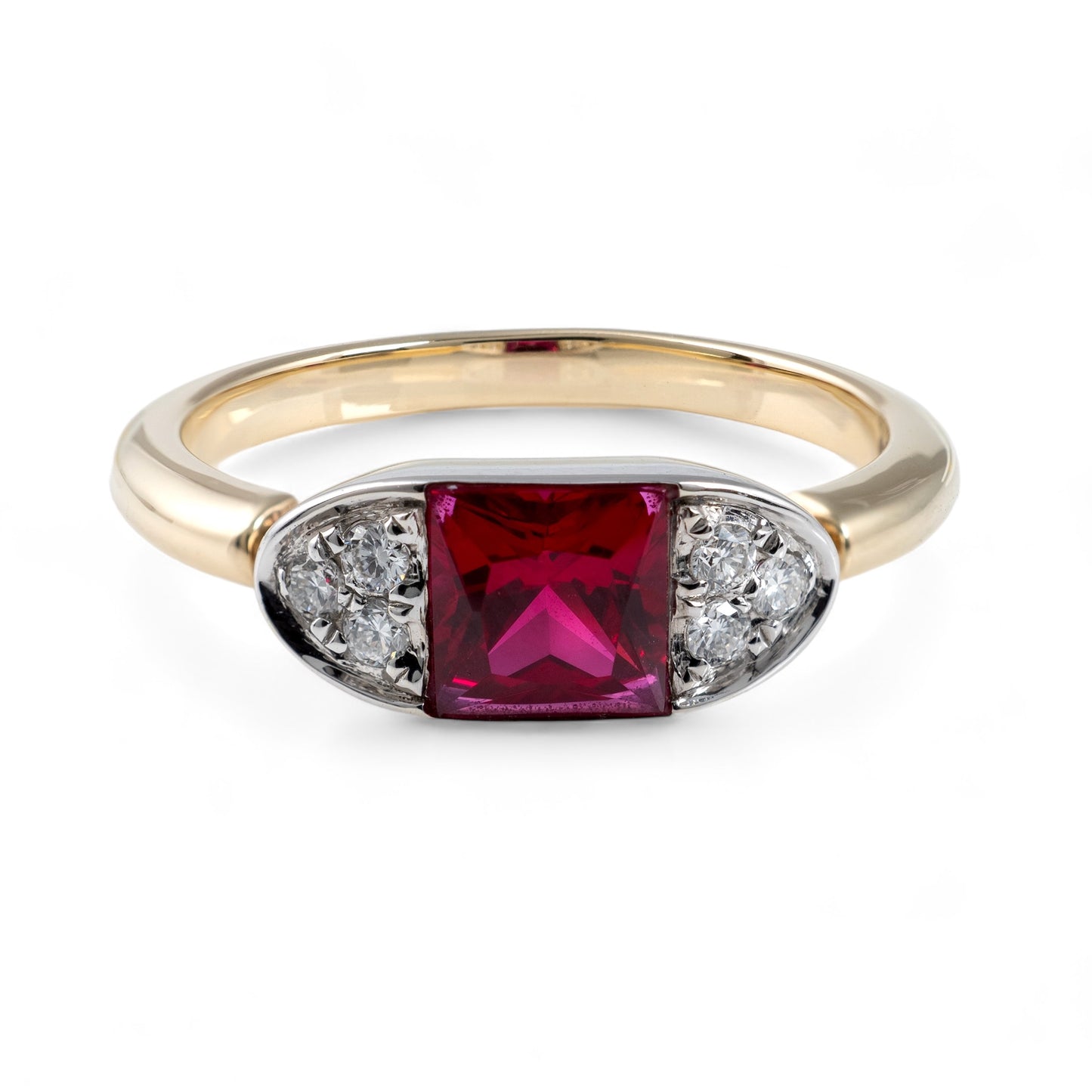 contemporary Ruby ring diamonds white gold yellow gold hunters fine jewellery