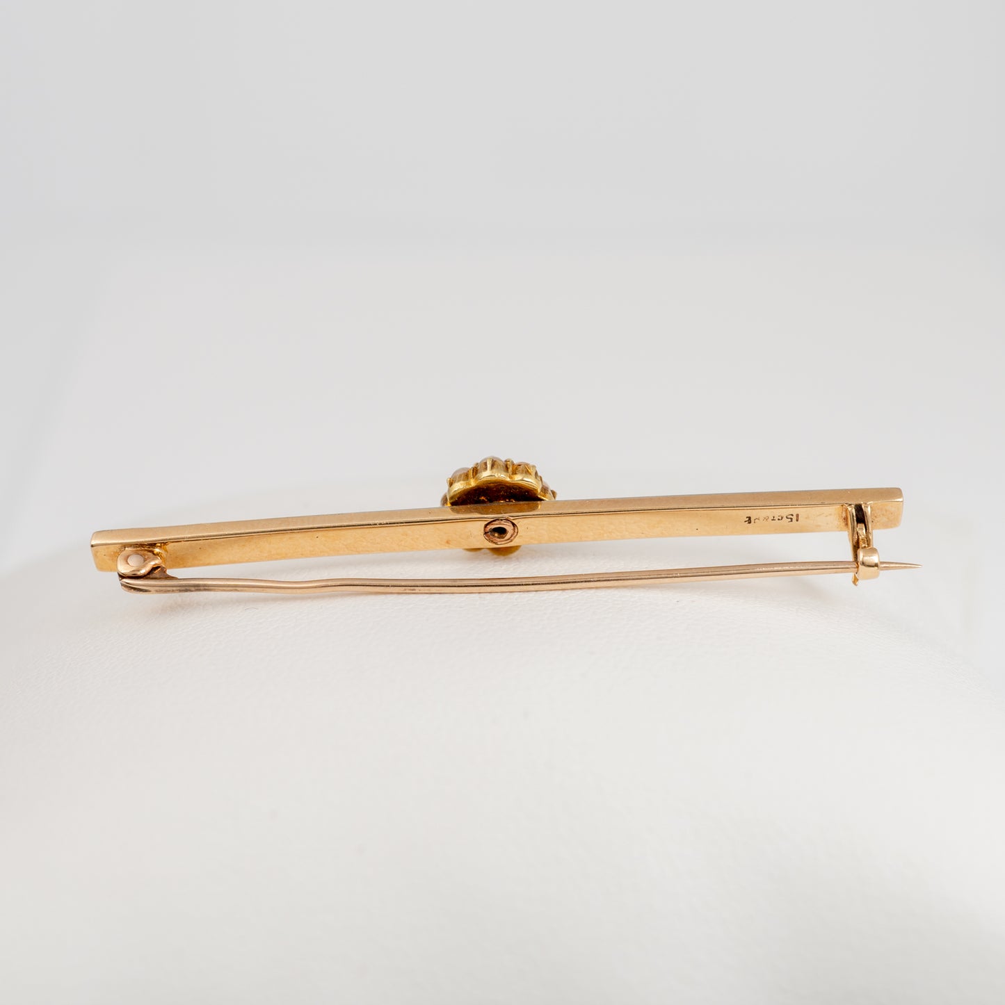 antique diamond brooch back view