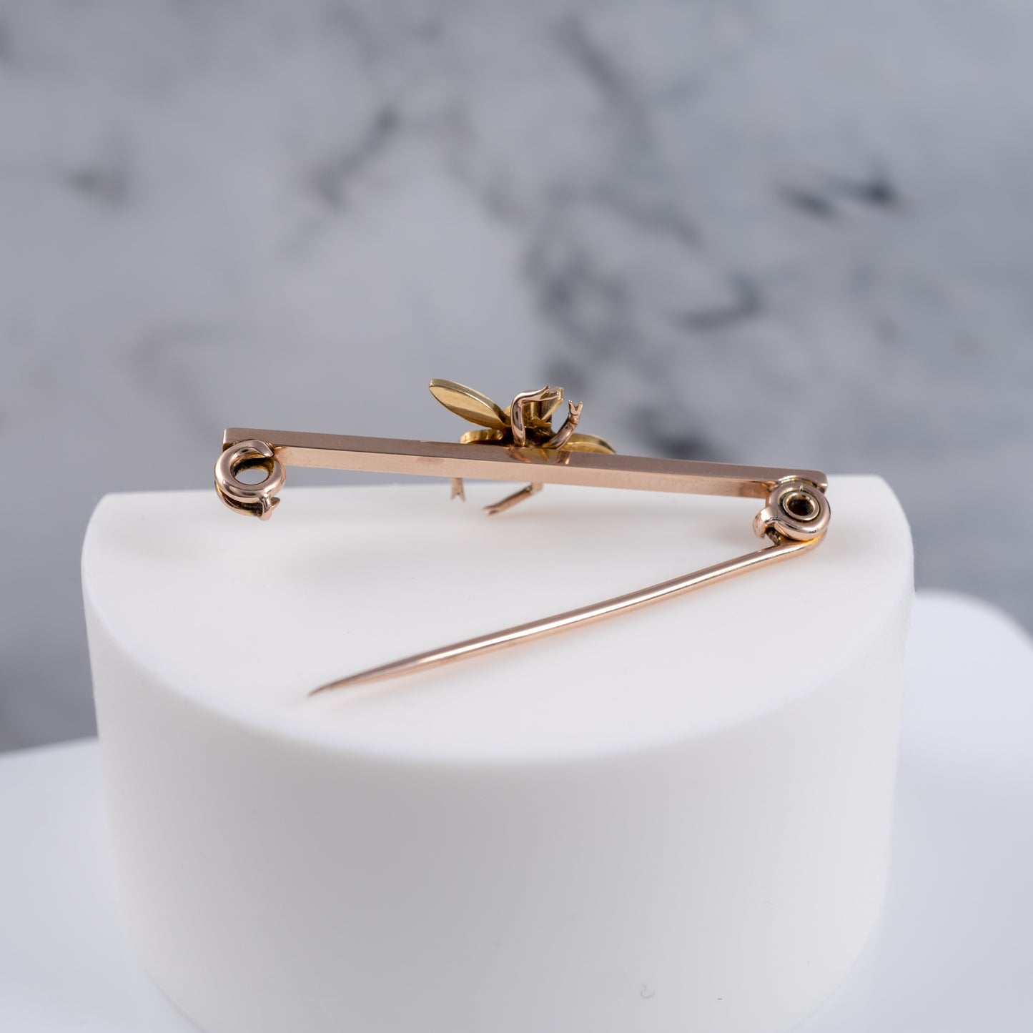 Antique 18ct Gold Pearl Insect Brooch Pin - Hunters Fine Jewellery