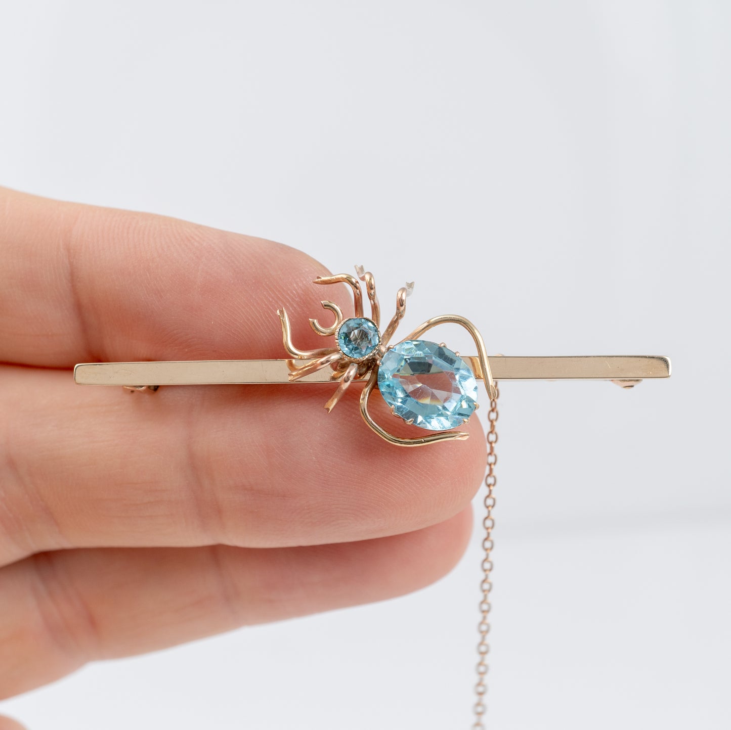 Antique spider brooch blue gemstones