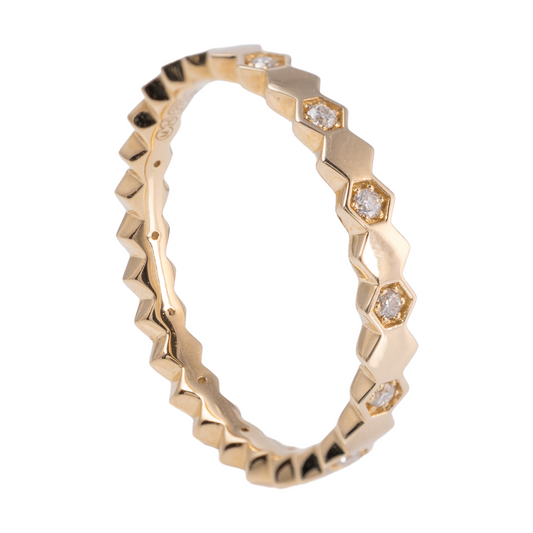hexagon eternity gold band ring hunters fine jewellery