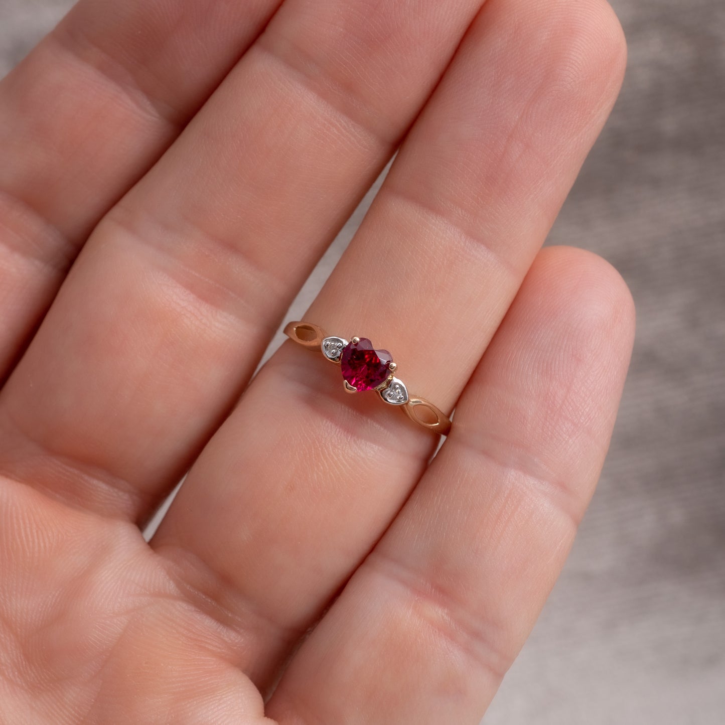 lab created ruby ring
