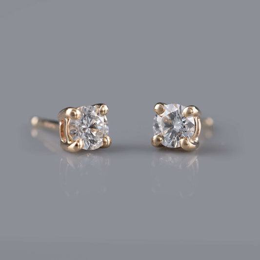 0.50ct Lab Diamond Stud Earrings 9ct Yellow Gold Hallmarked - Hunters Fine Jewellery