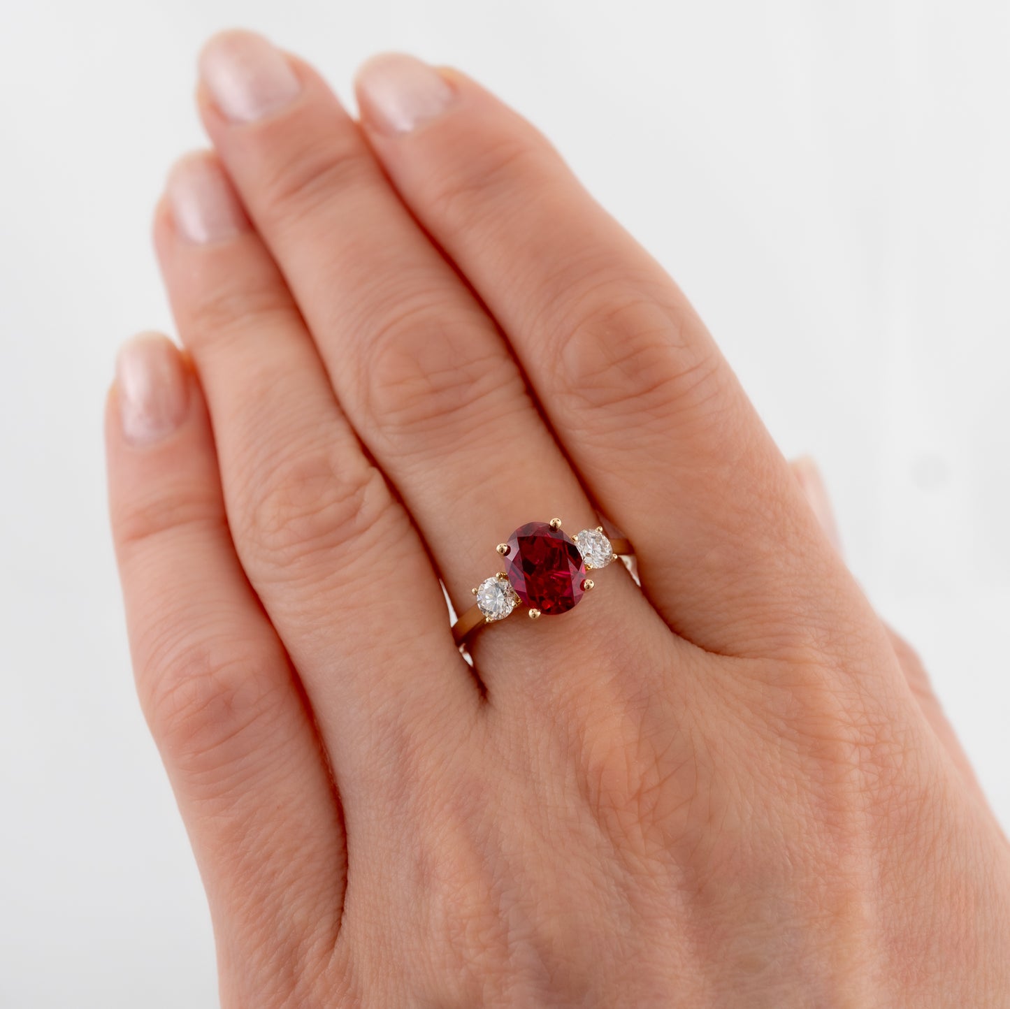 lab ruby ring womens hand