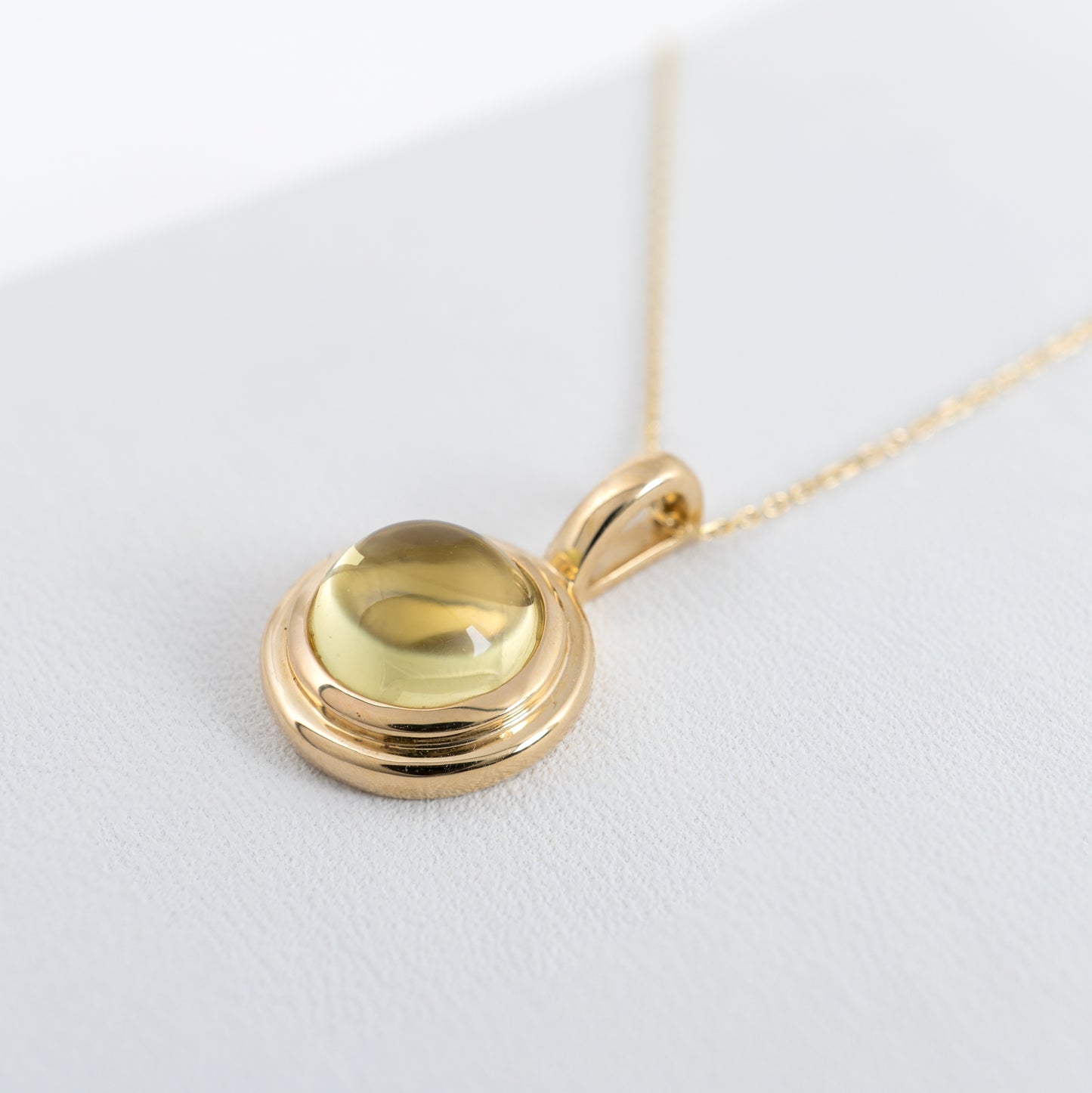 9ct Gold Lemon Quartz Pendant - Hunters Fine Jewellery