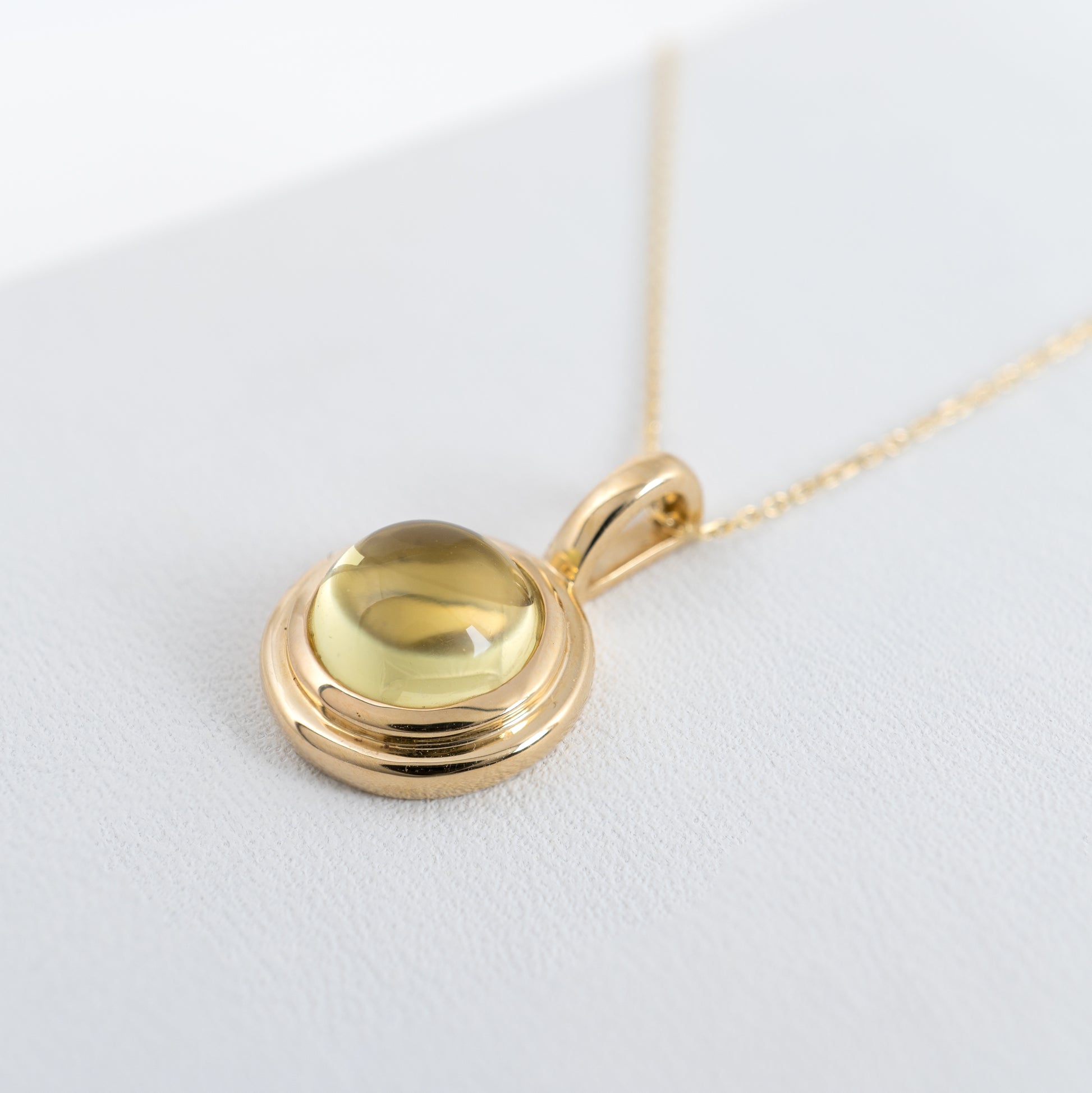 9ct Gold Lemon Quartz Pendant - Hunters Fine Jewellery