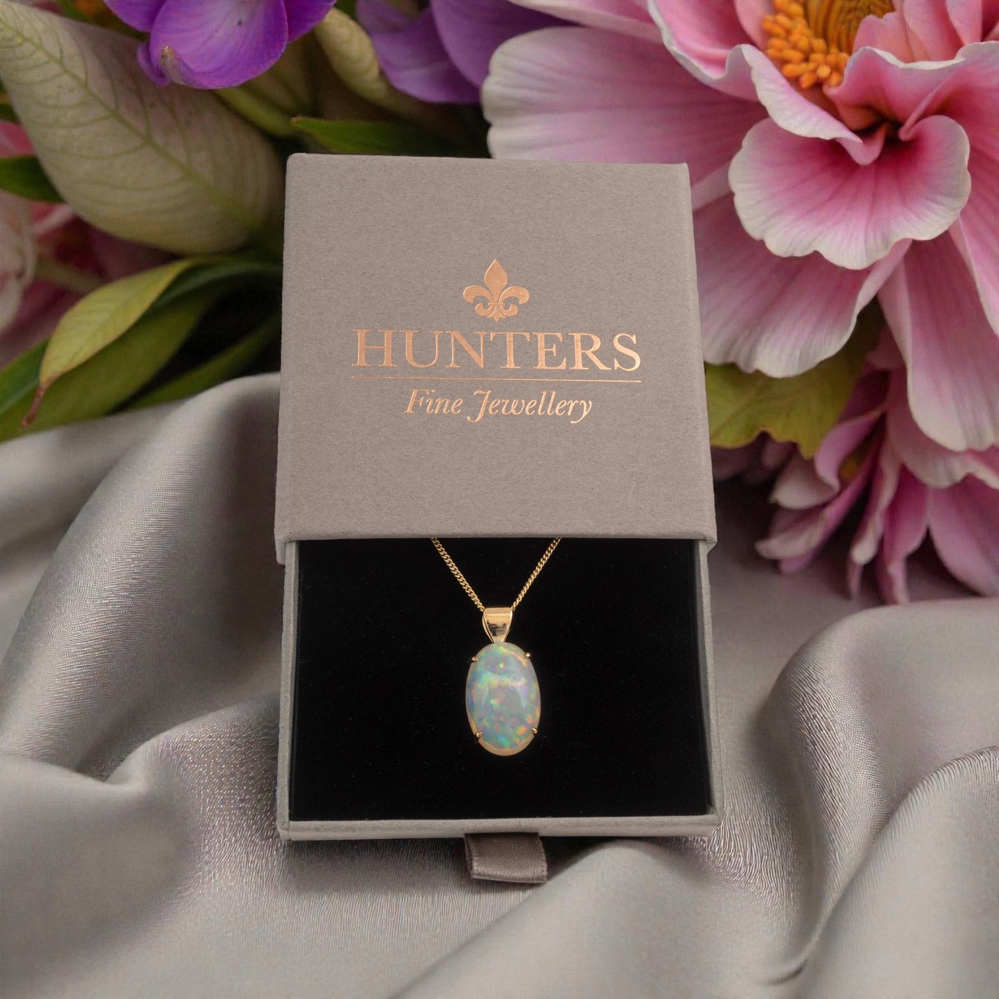 Natural Ethiopian Opal Pendant in 9ct Gold