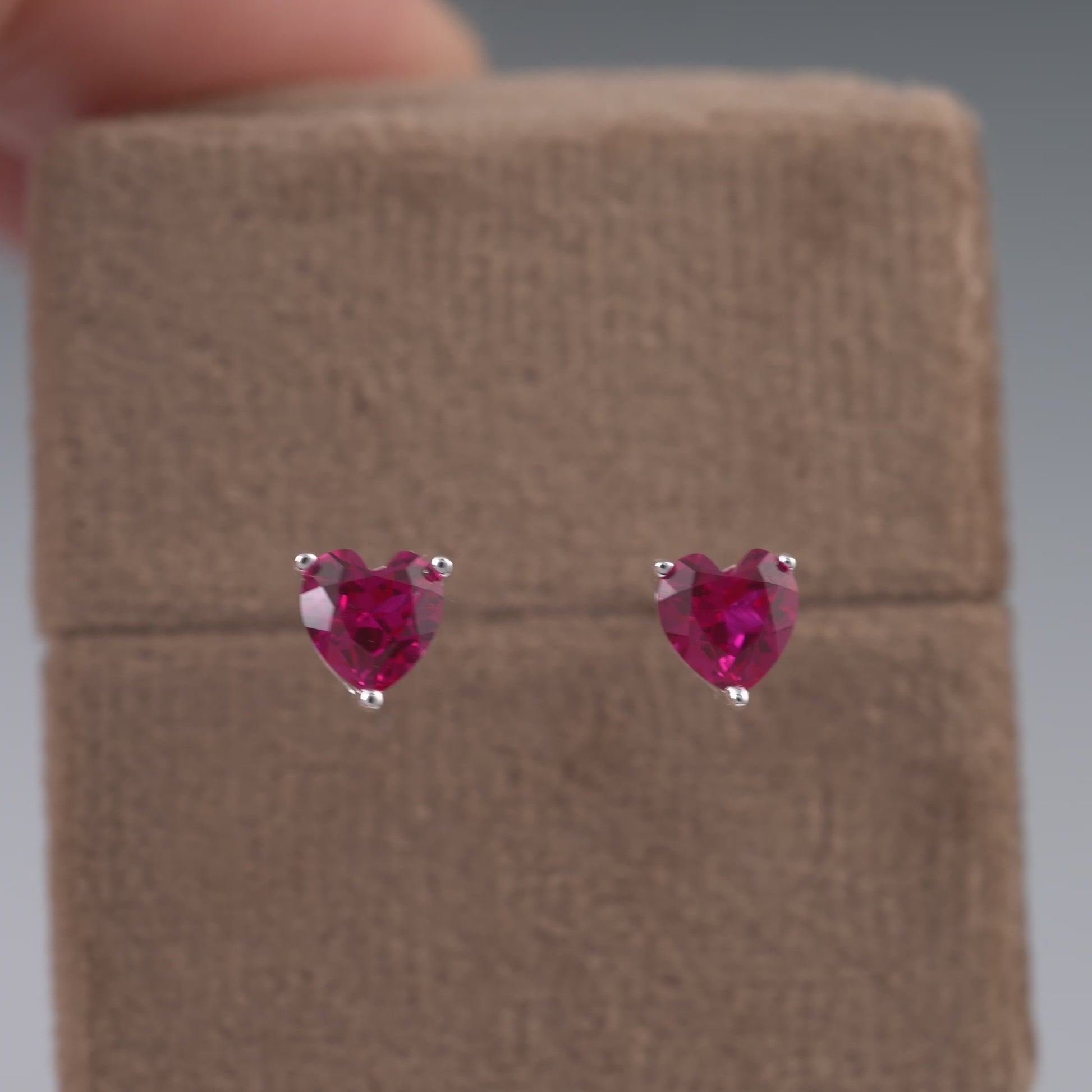 lab ruby hear earrings product video