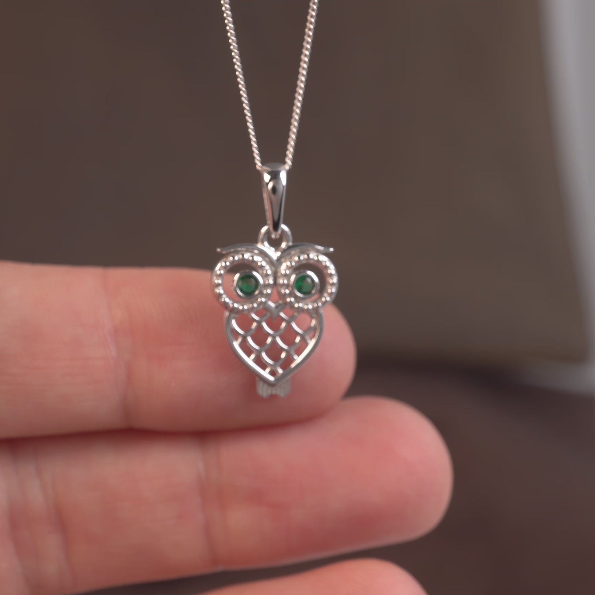 silver owl necklace hunters fine jewellery