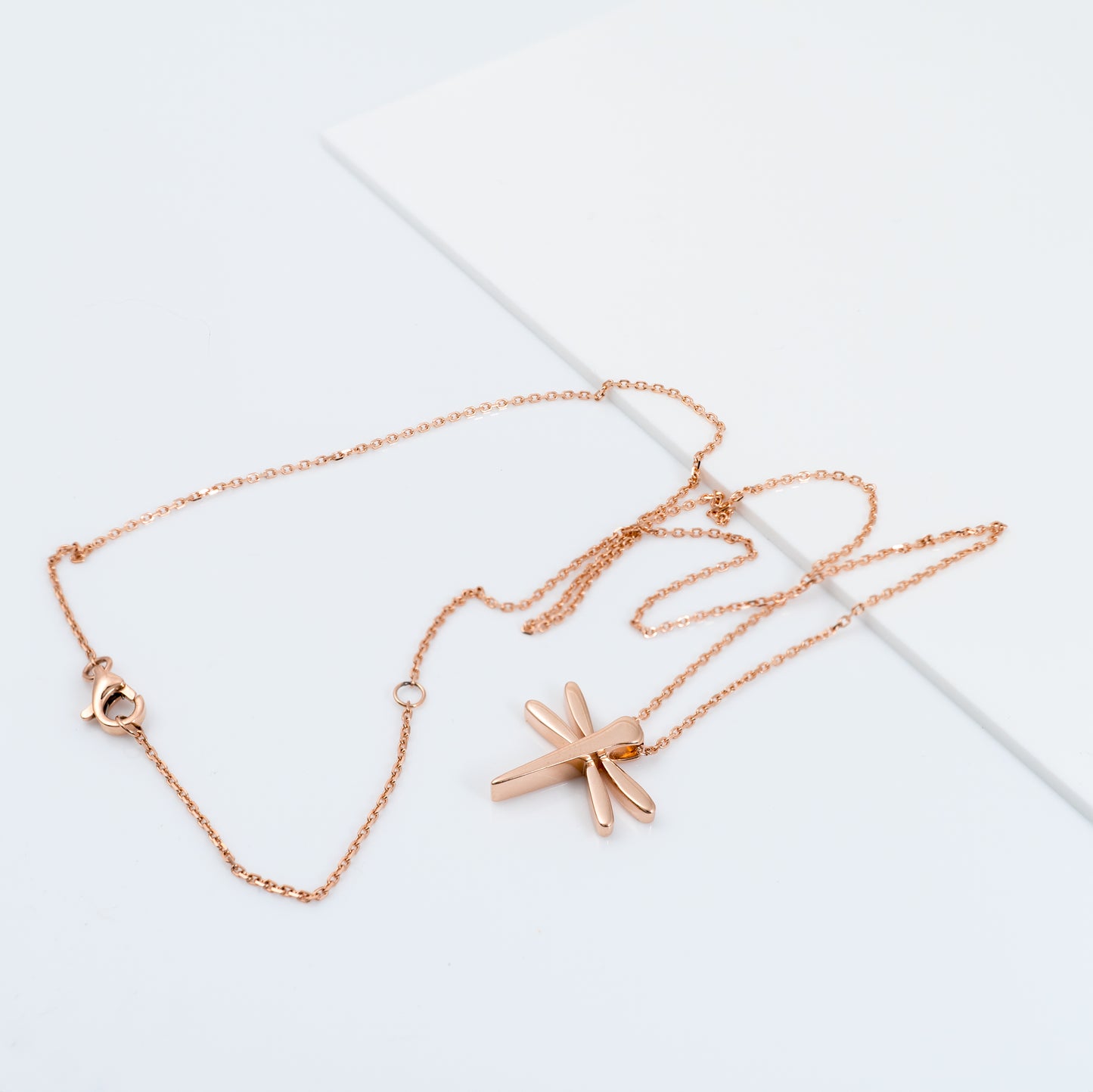 rose gold dragonfly necklace with chain