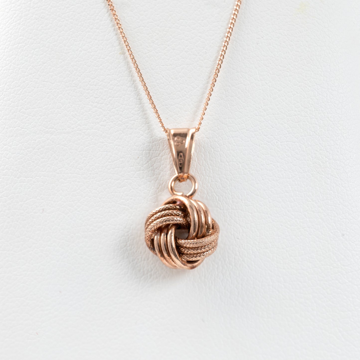 9ct Rose Gold Pendant Necklace with Delicate Curb Chain