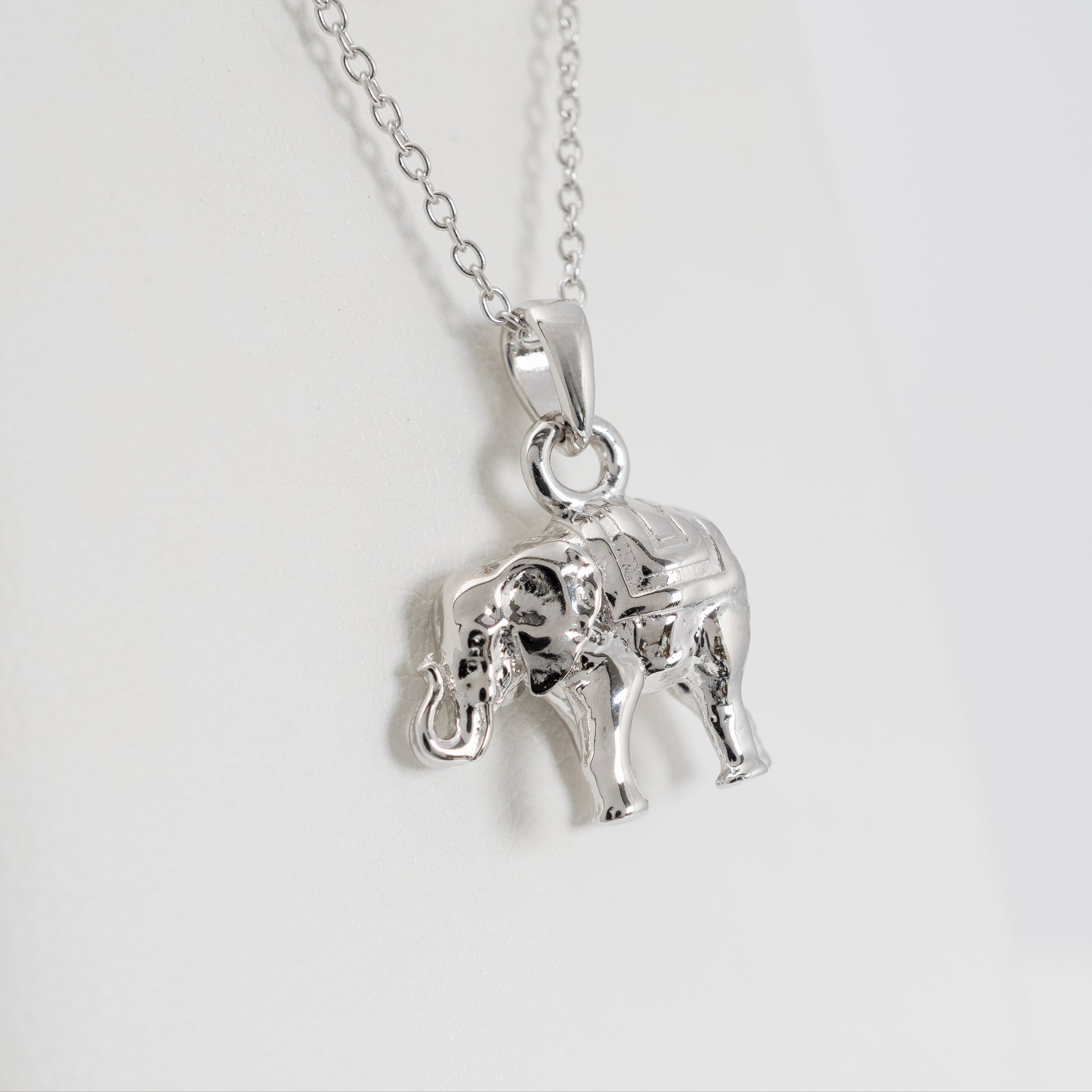 elephant necklace silver charm pendant
