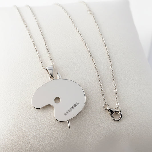 Silver Artist Palette Necklace – Hallmarked Sterling Silver