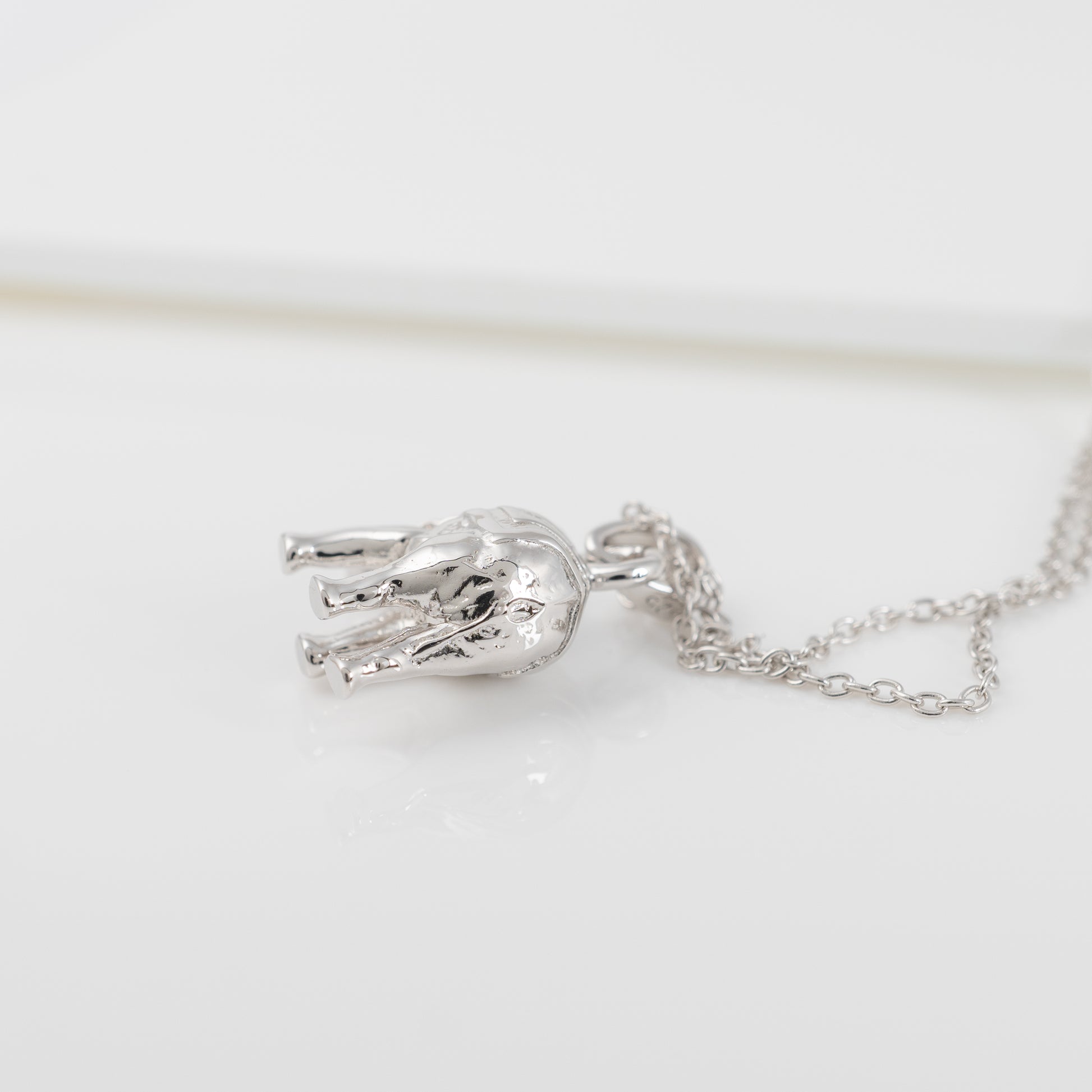 elephant necklace silver