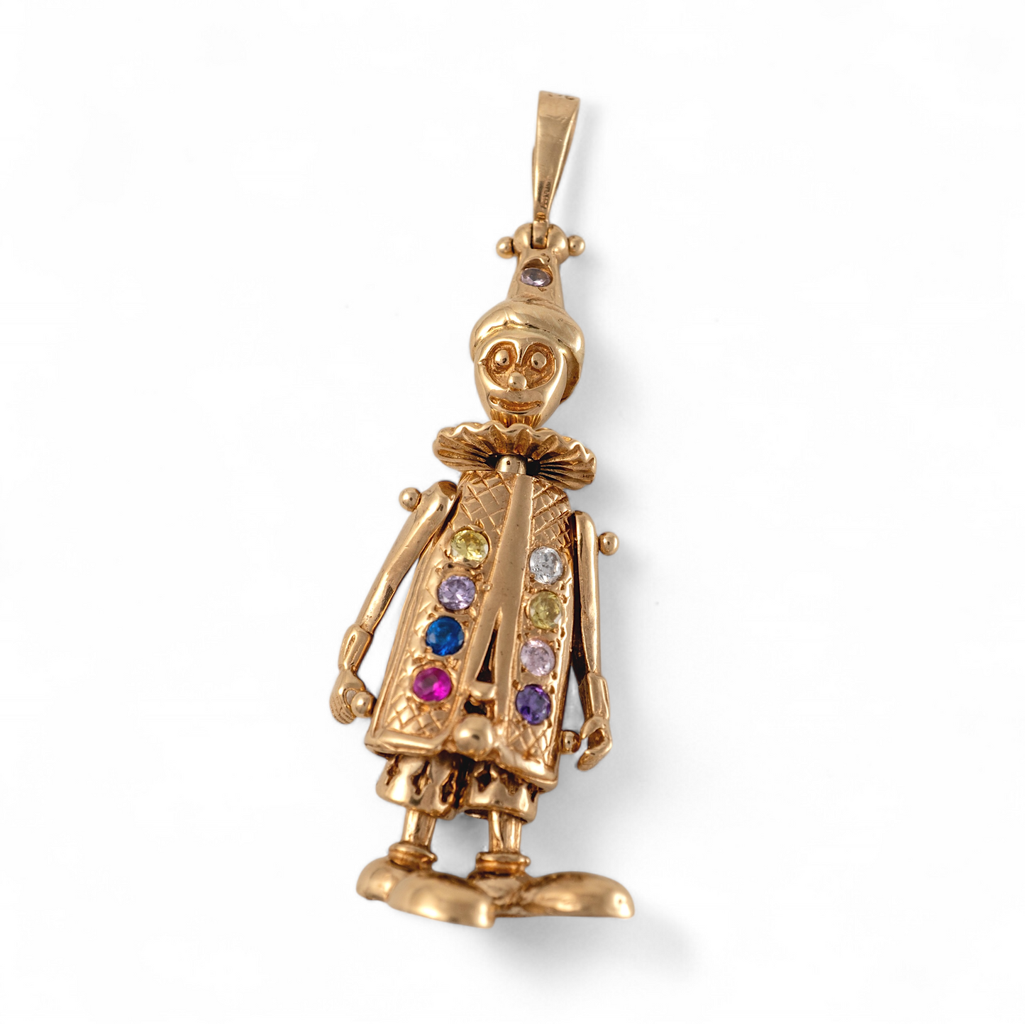 vintage gold clown pendant front view