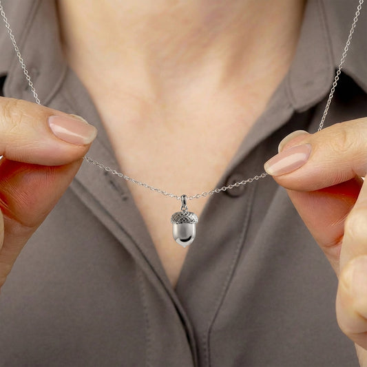 Silver Acorn Necklace Pendant – 925 Sterling Silver