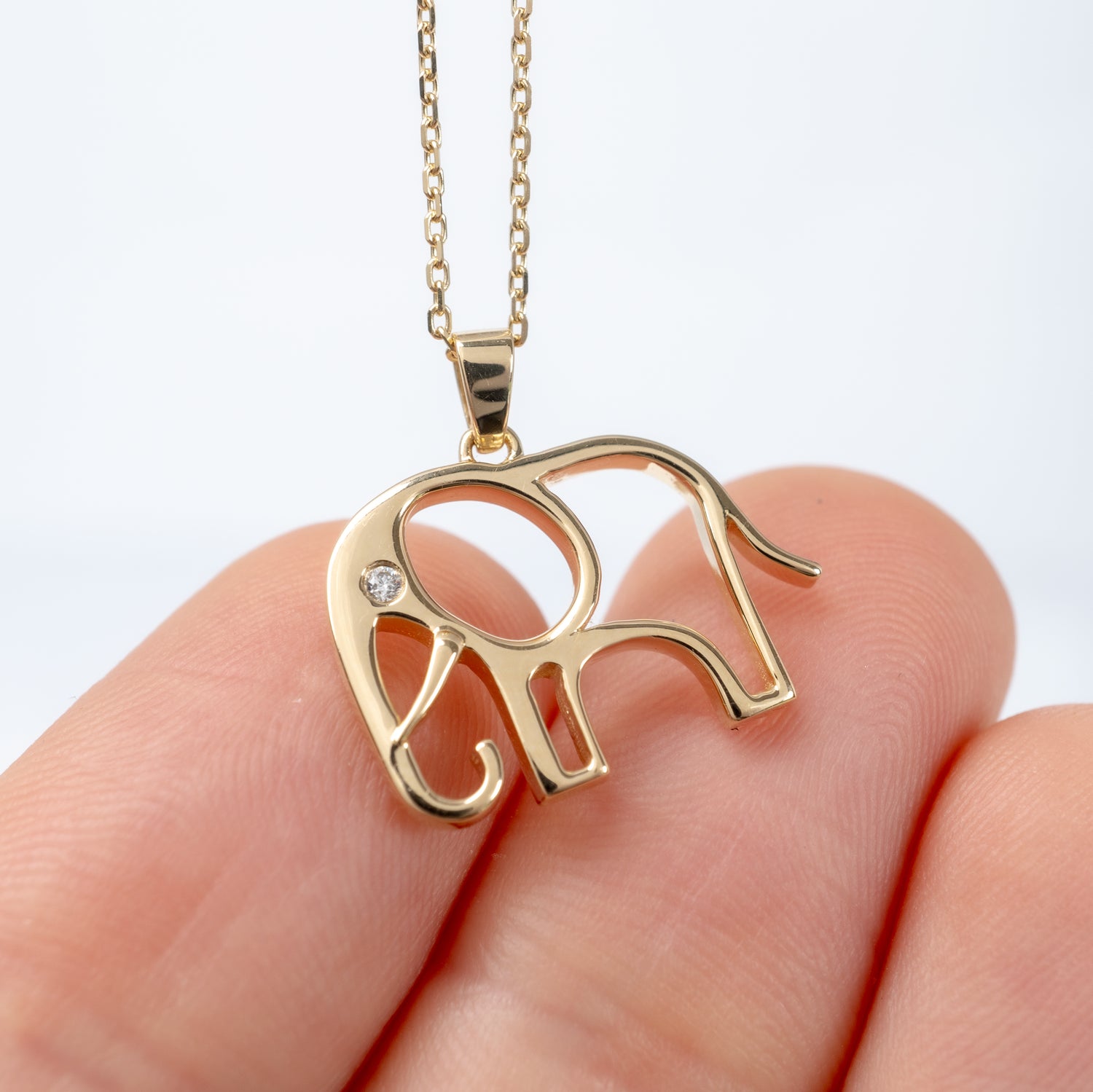 yellow gold elephant necklace hunters fine jewellery