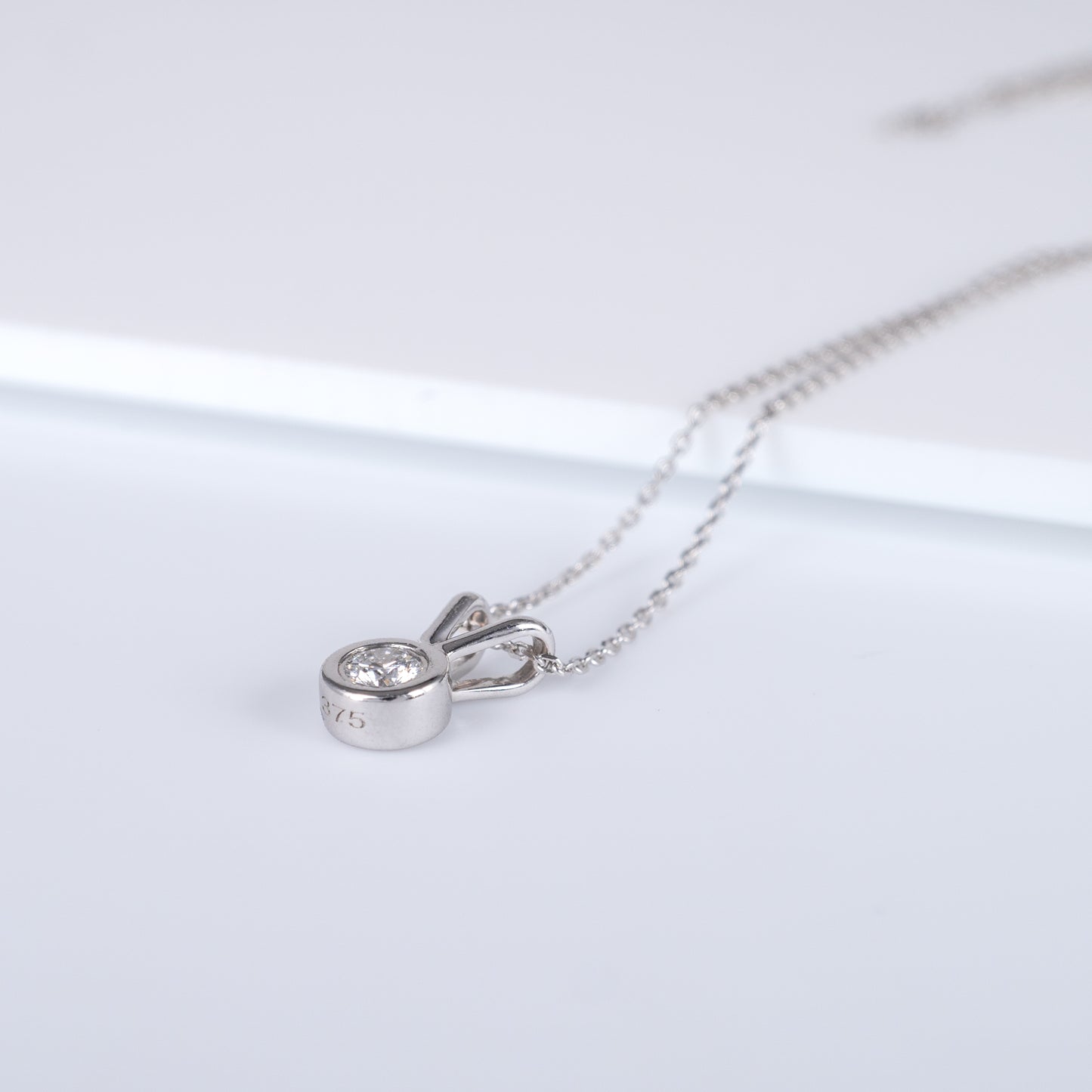 Petite Diamond V-Bale Pendant 9ct White Gold - Hunters Fine Jewellery