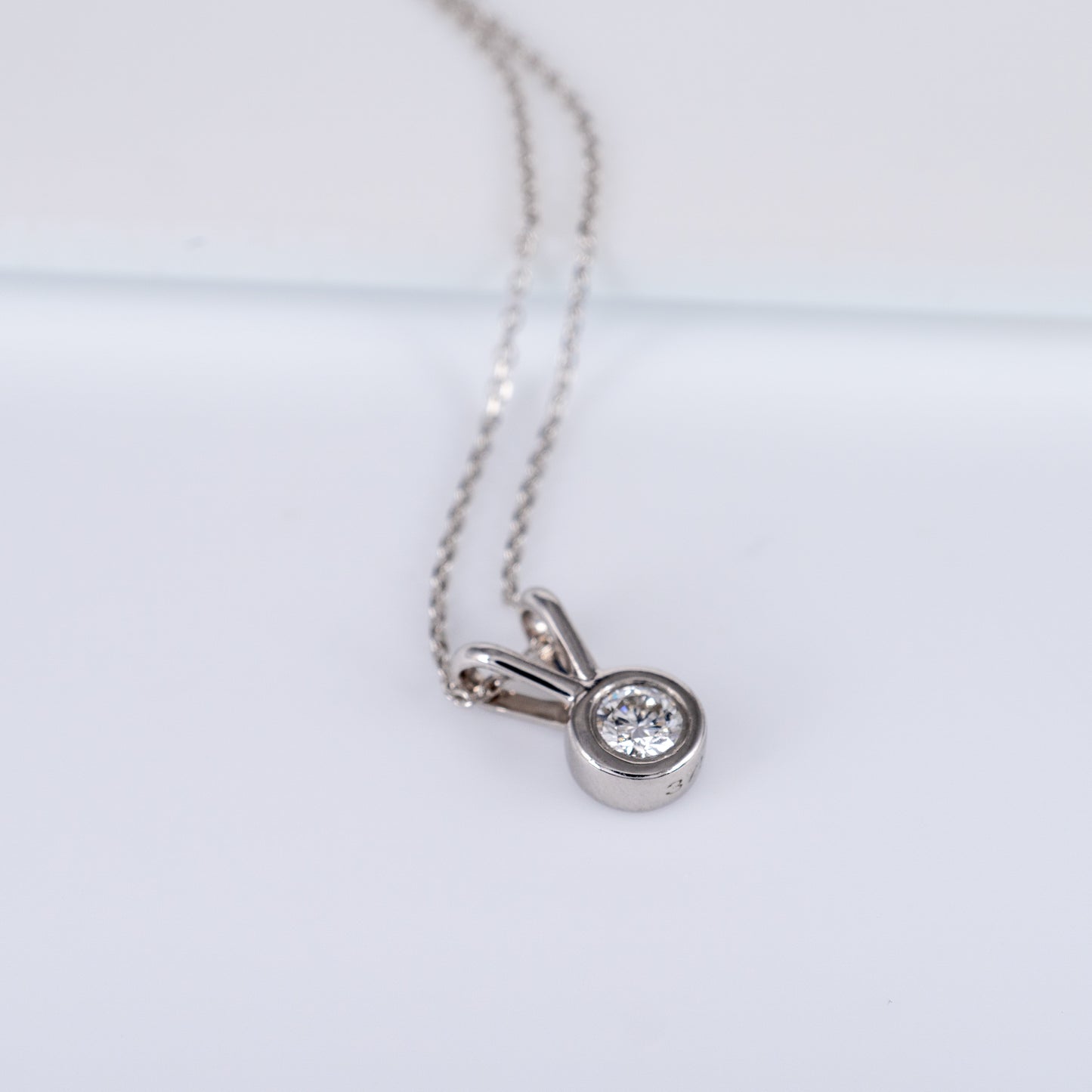 Petite Diamond V-Bale Pendant 9ct White Gold - Hunters Fine Jewellery