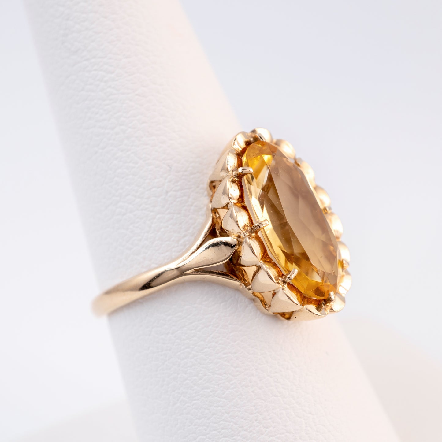 Vintage 9ct Gold Citrine Solitaire Ring - Hunters Fine Jewellery