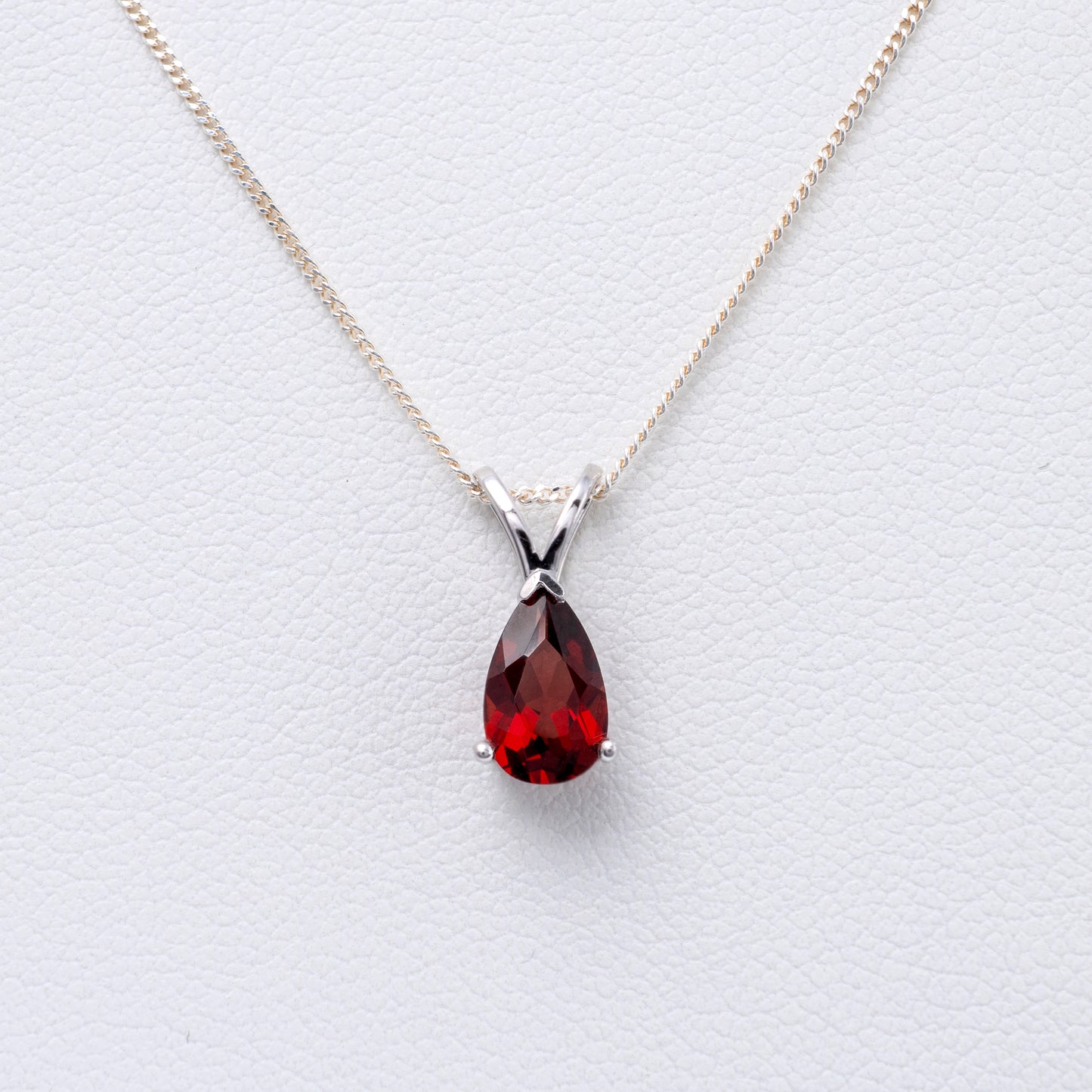 red garnet teardrop pendant hunters fine jewellery